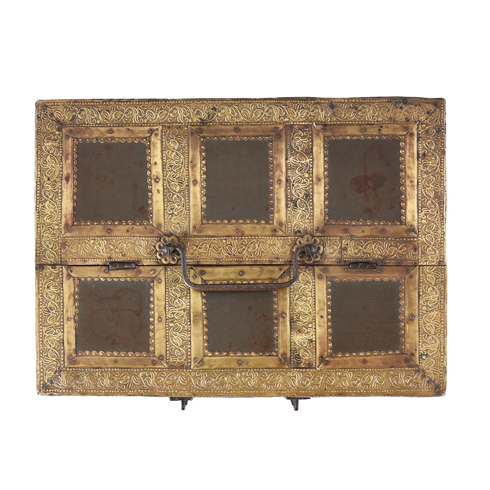 Brass & Iron Marwari Trousseau Box From Shekhawati - 19th Century - Image 3
