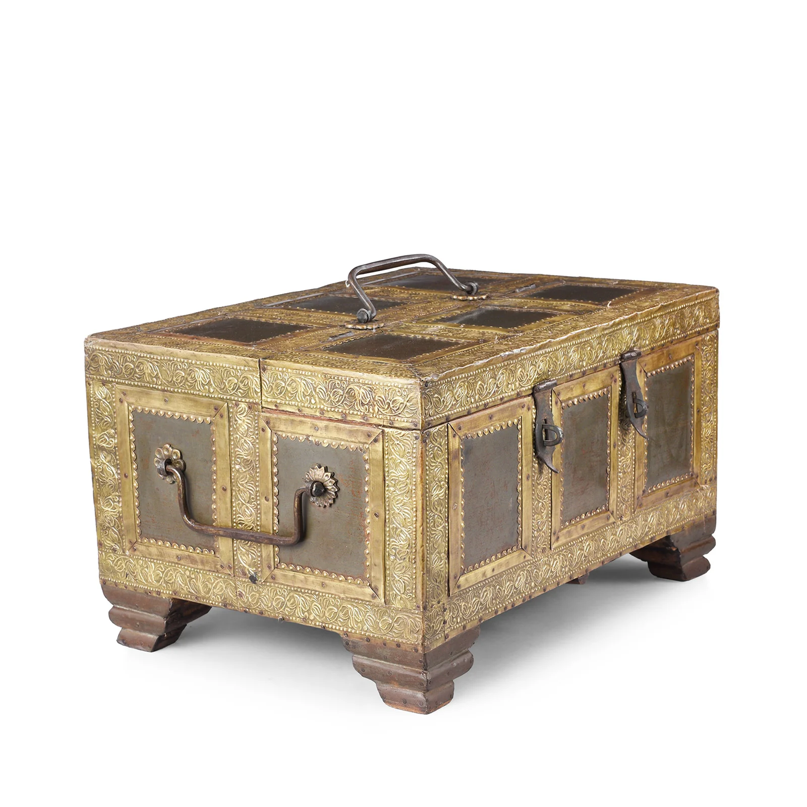 Brass & Iron Marwari Trousseau Box From Shekhawati - 19th Century - Image 6