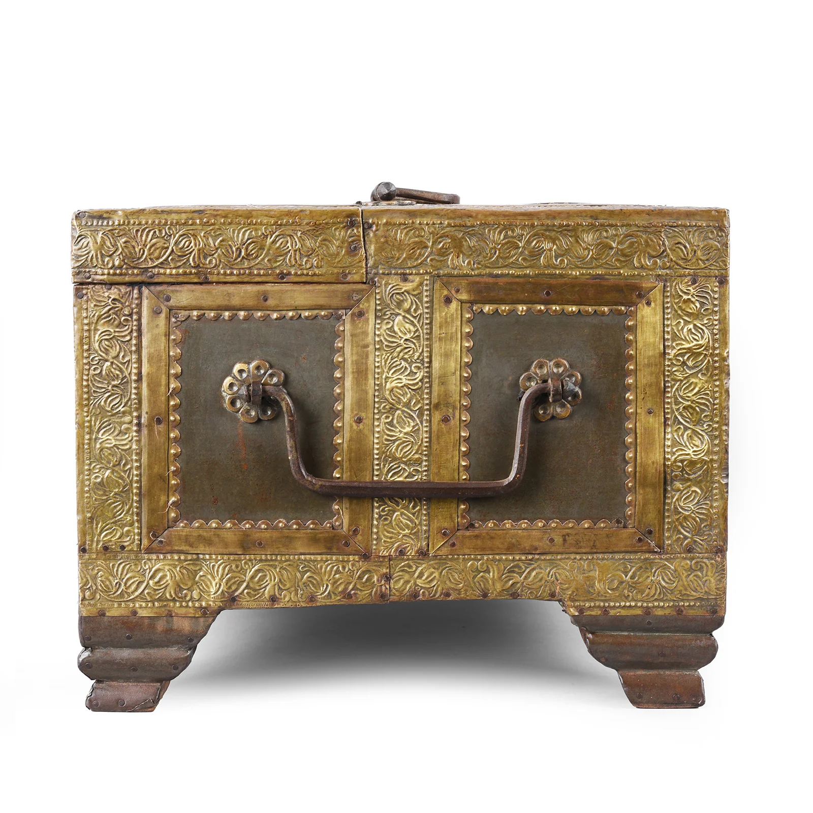 Brass & Iron Marwari Trousseau Box From Shekhawati - 19th Century - Image 7