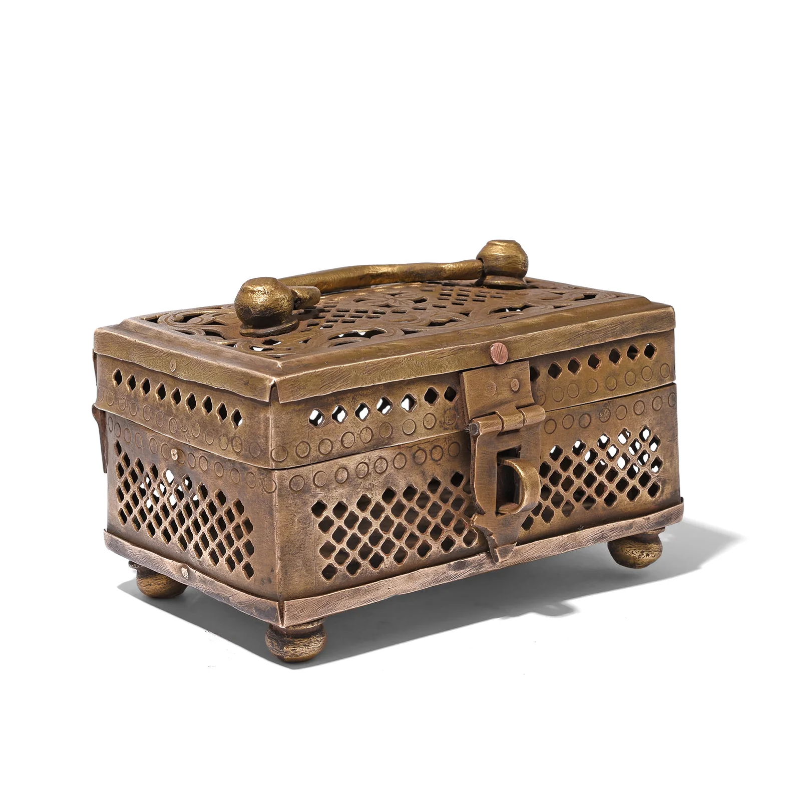 Brass Jali Work Pandan Box From India - Early 20th Century - Image 2