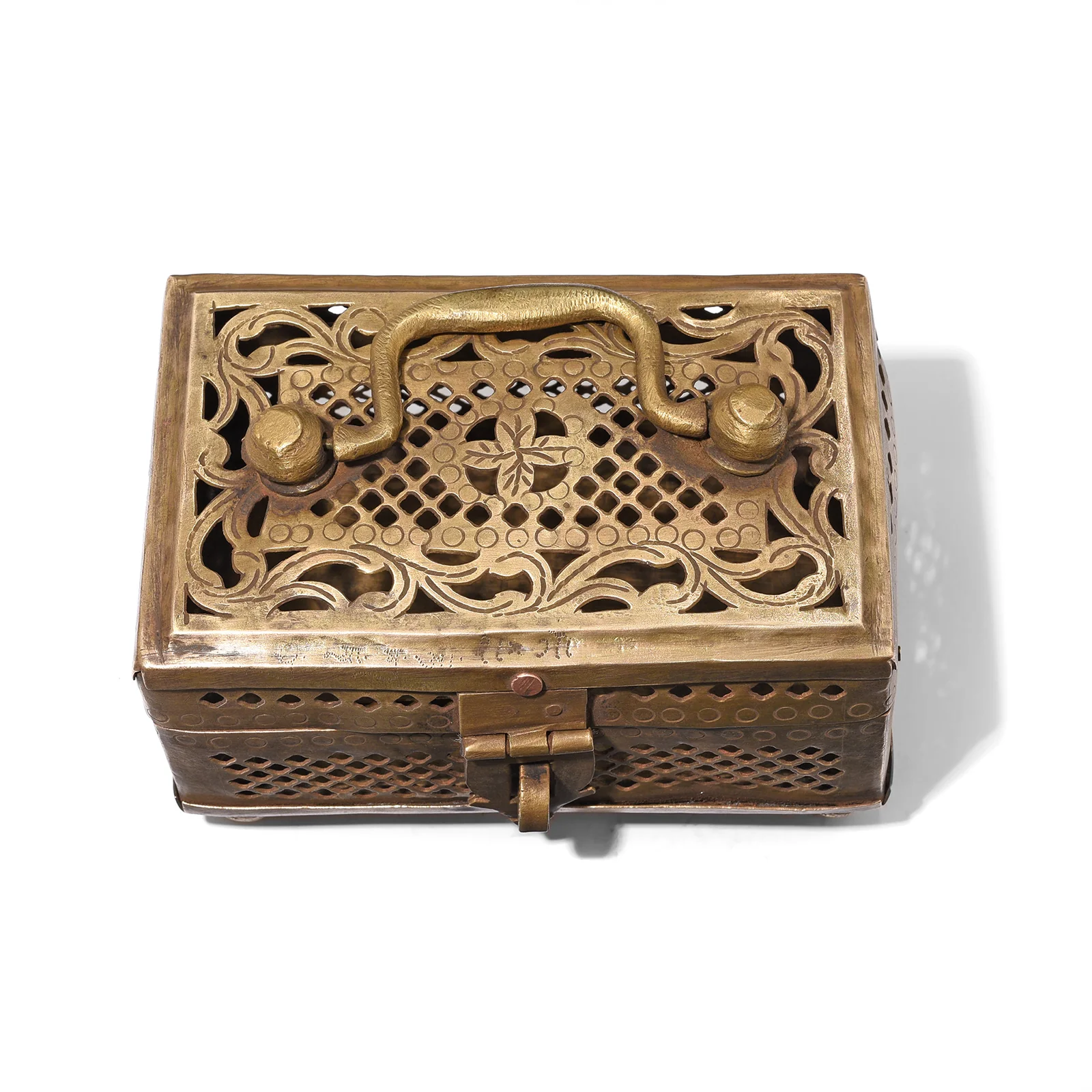 Brass Jali Work Pandan Box From India - Early 20th Century - Image 4