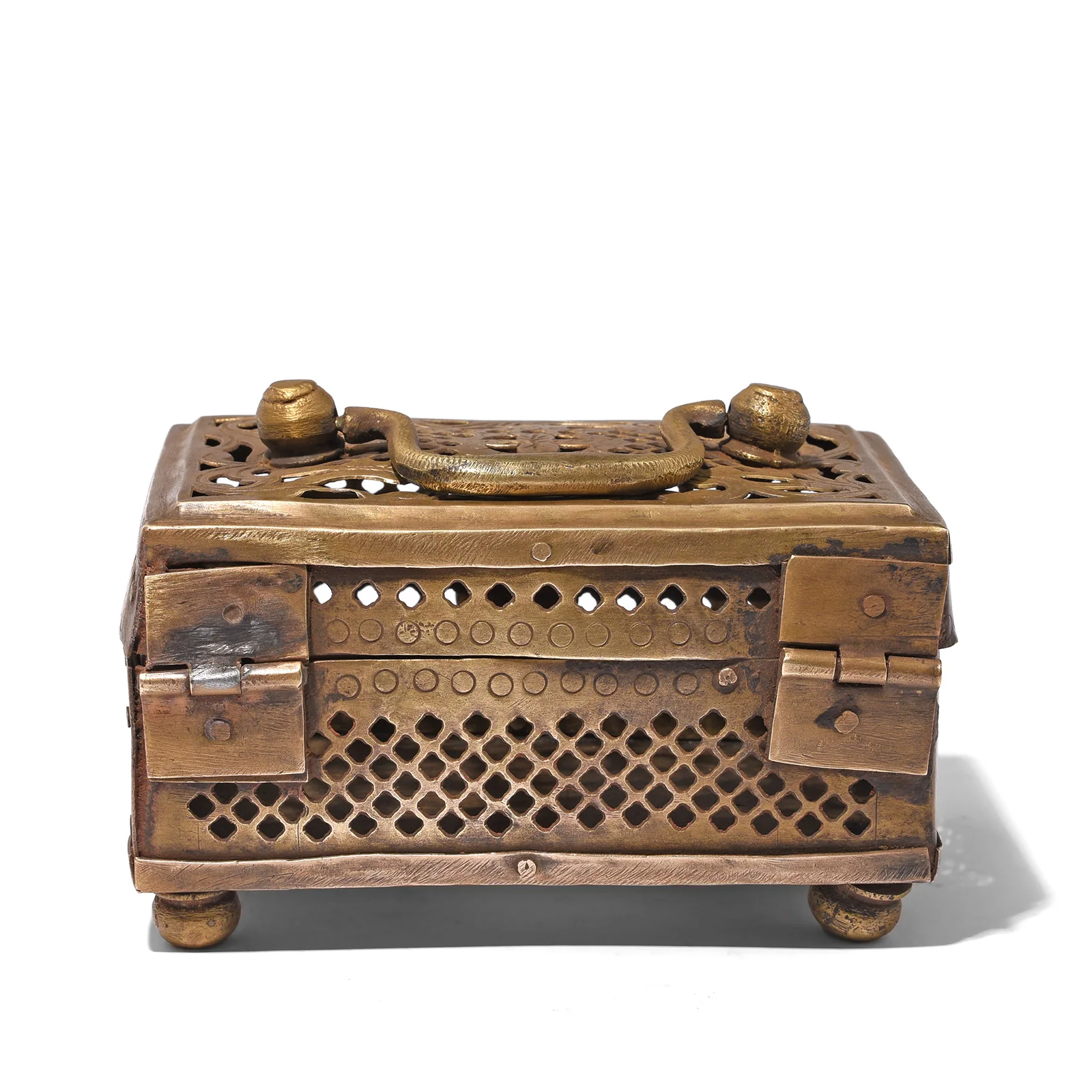 Brass Jali Work Pandan Box From India - Early 20th Century - Image 5