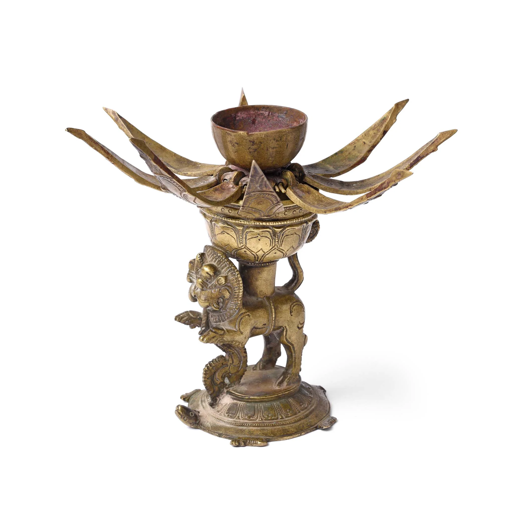 Brass Lotus Incense Burner from South India - 19thC - Image 2