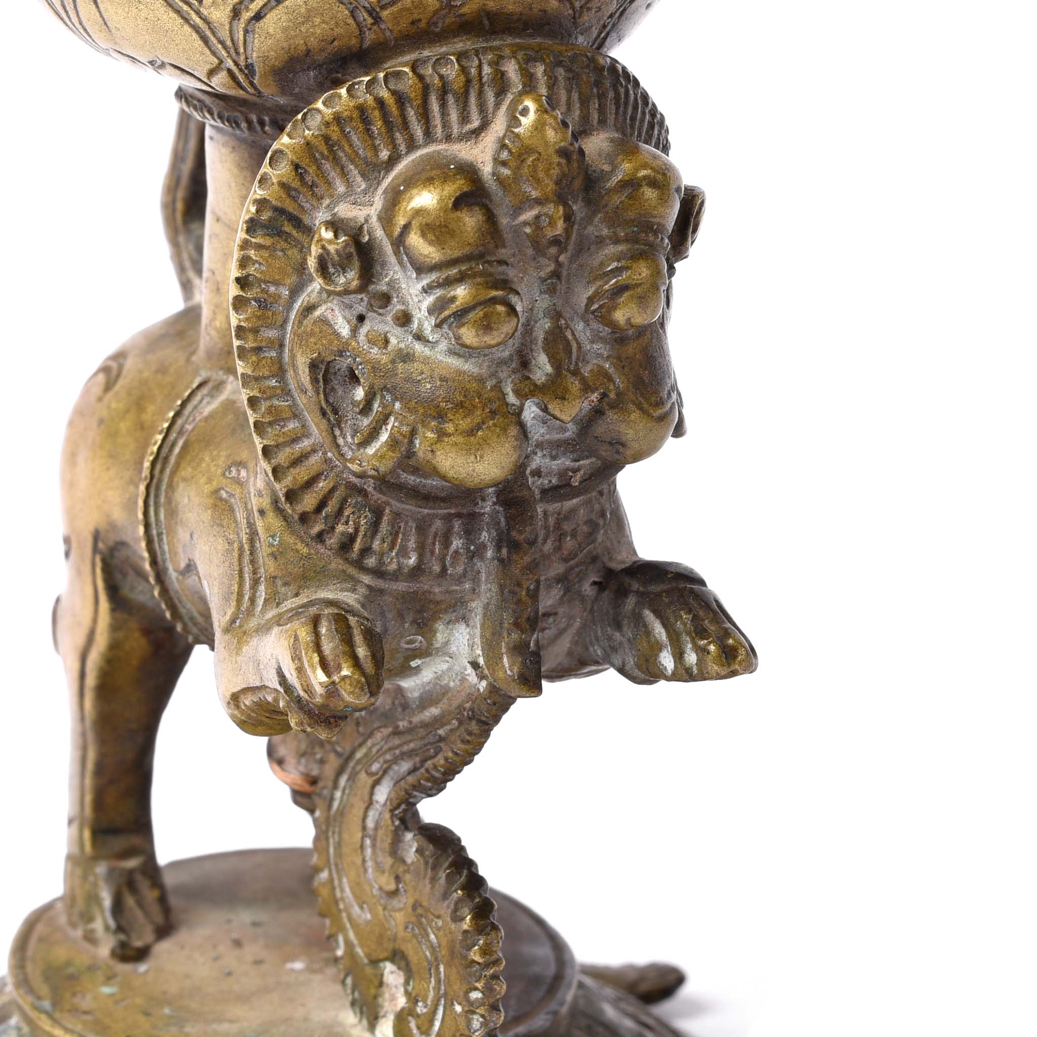 Brass Lotus Incense Burner from South India - 19thC - Image 3