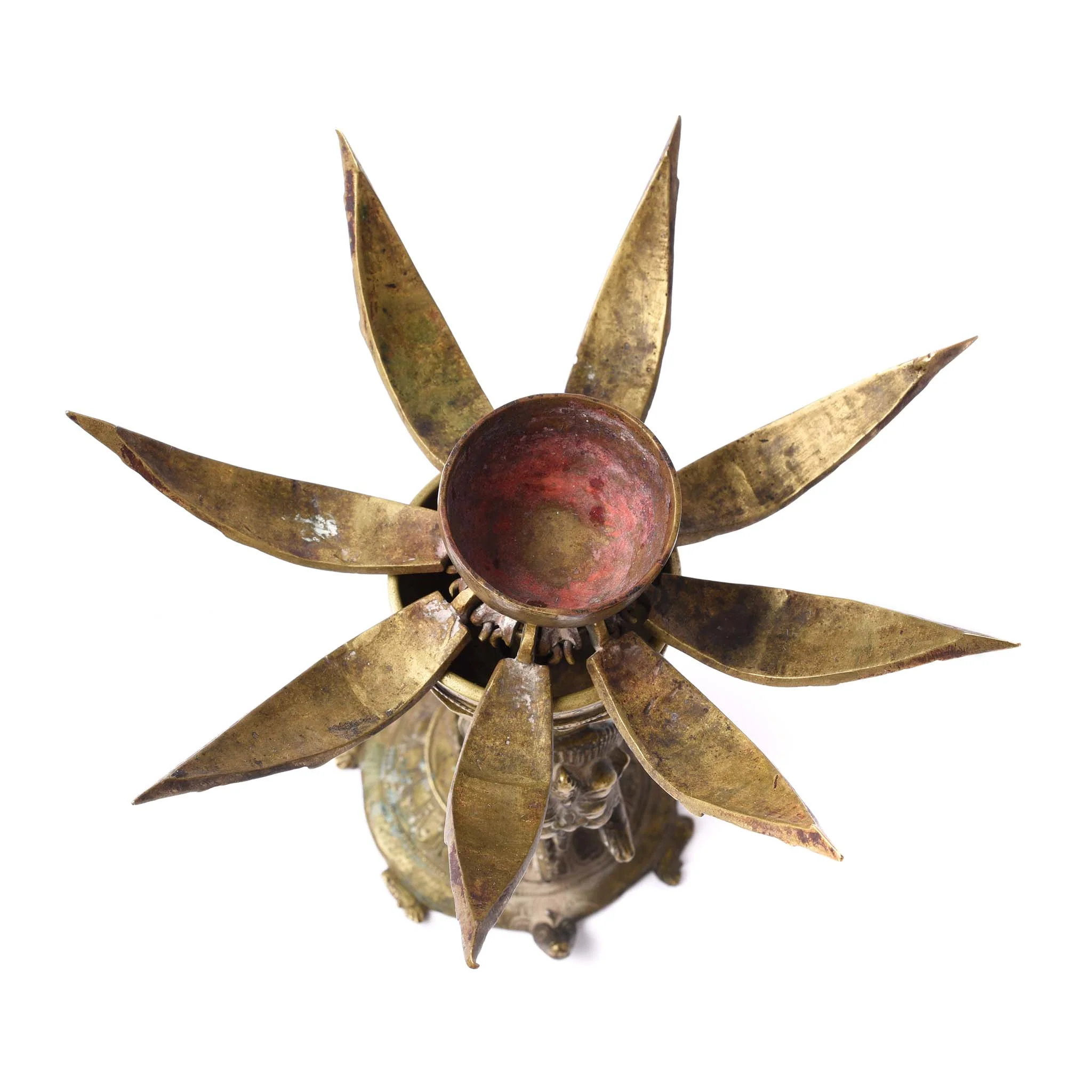 Brass Lotus Incense Burner from South India - 19thC - Image 5