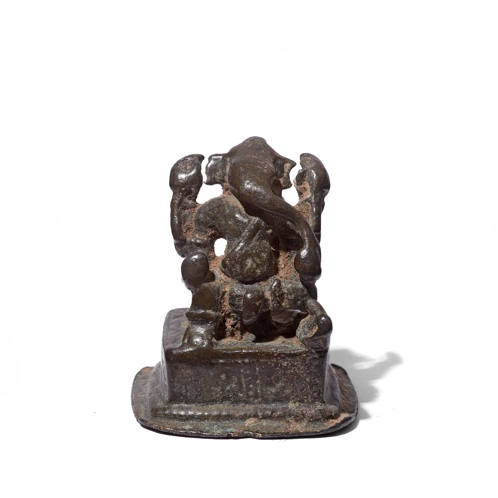Brass Miniature Votive Ganesha Statue From Andhra Pradesh - 18th Century