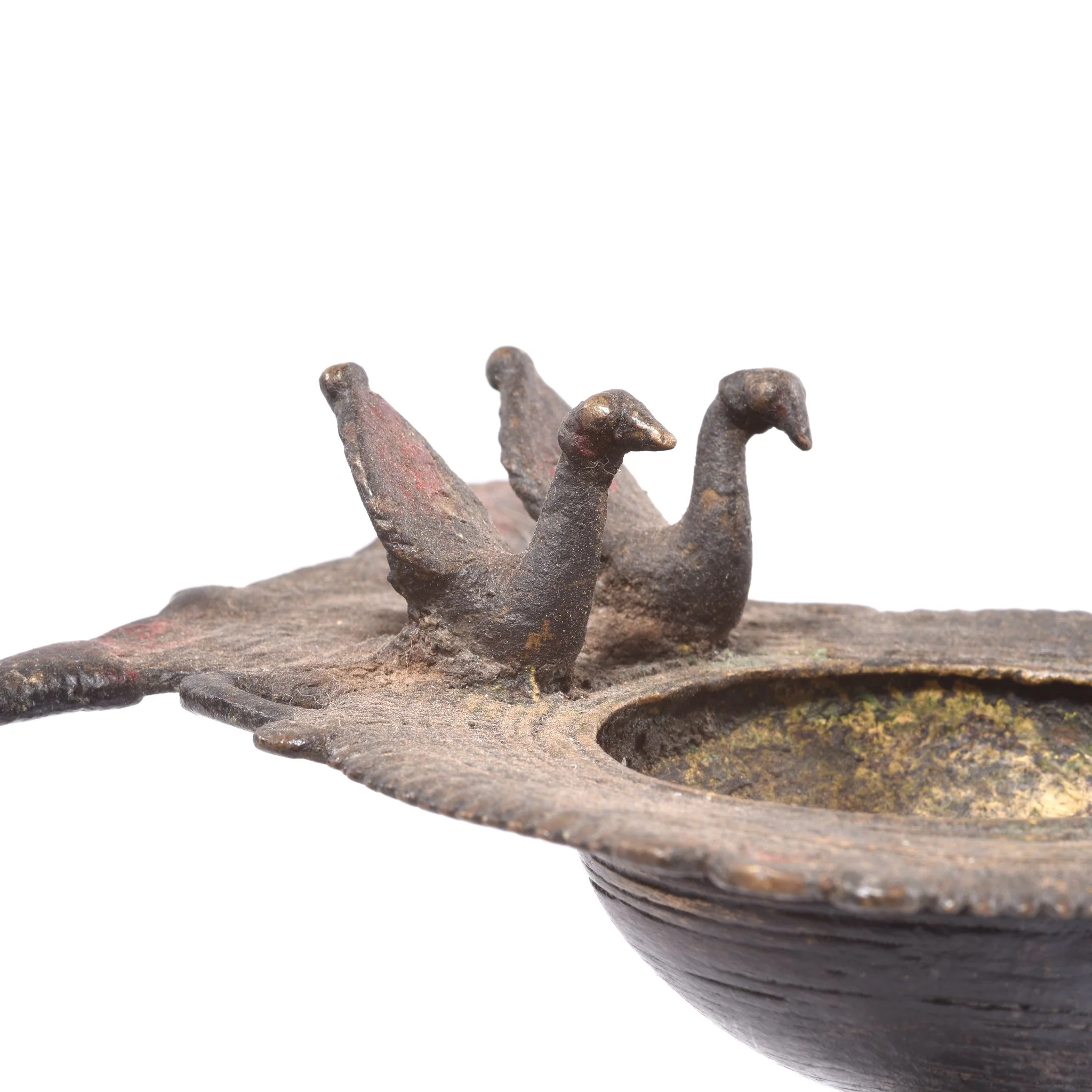 Brass Dhokra Work Oil Lamp From Chhattisgarh - Ca 1910 - Image 2