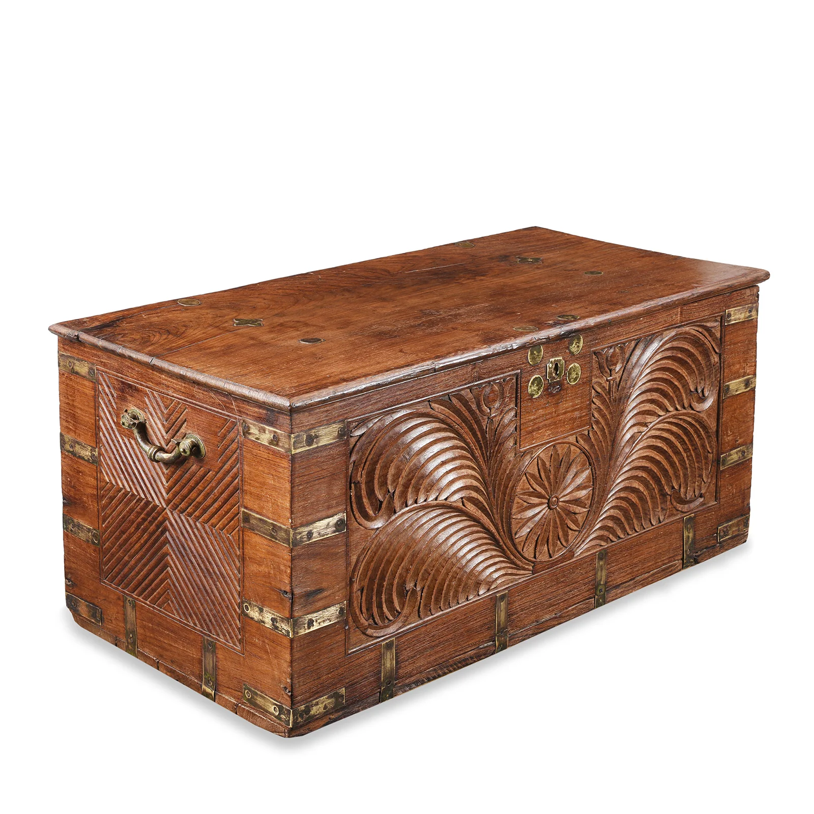 Brass & Rosewood 'Malabar' Chest From Kutch - 19th Century - Image 3