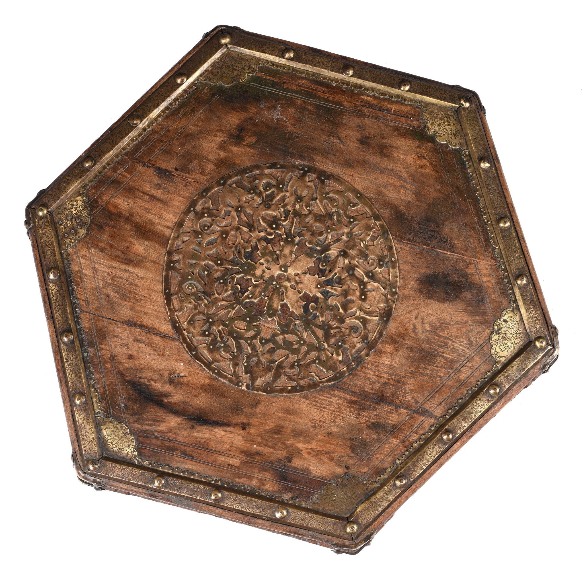 Brass & Rosewood Prayer Table from Gujarat - 19thC - Image 2