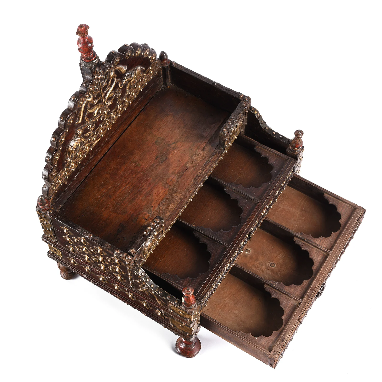 Brass & Rosewood Singhasan From Rann of Kutch  - 19th Century - Image 2