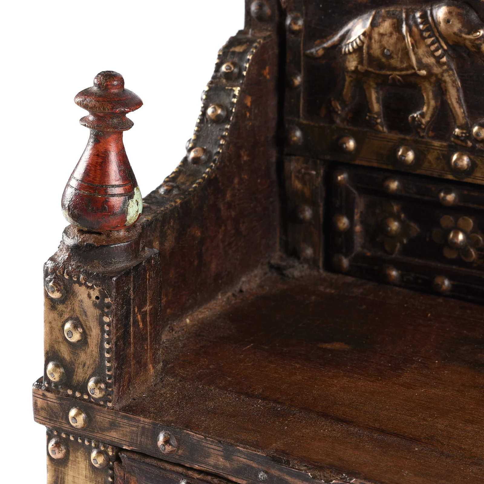 Brass & Rosewood Singhasan From Rann of Kutch  - 19th Century - Image 8