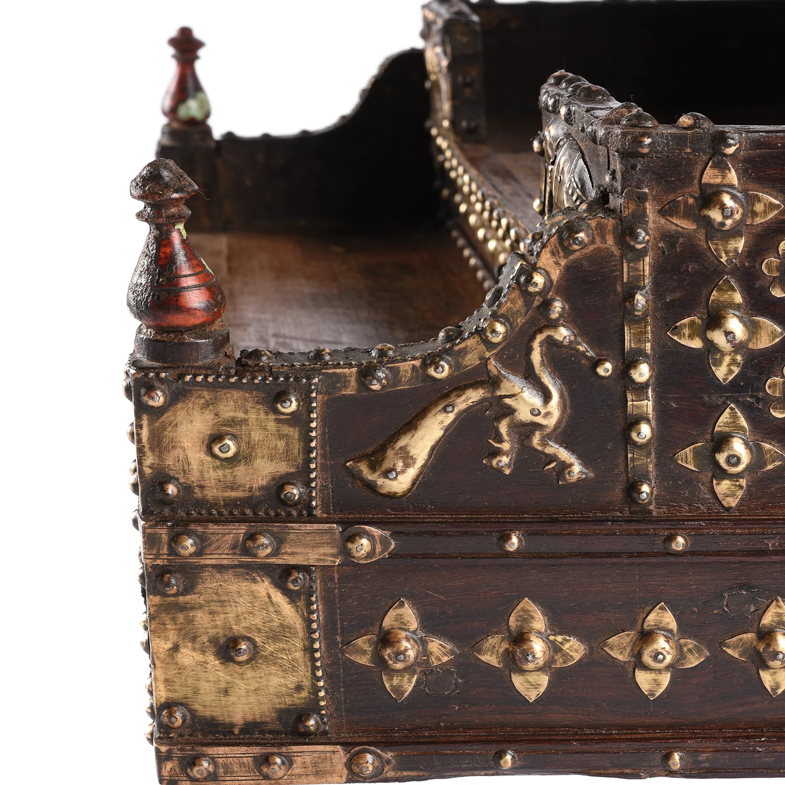 Brass & Rosewood Singhasan From Rann of Kutch  - 19th Century - Image 9