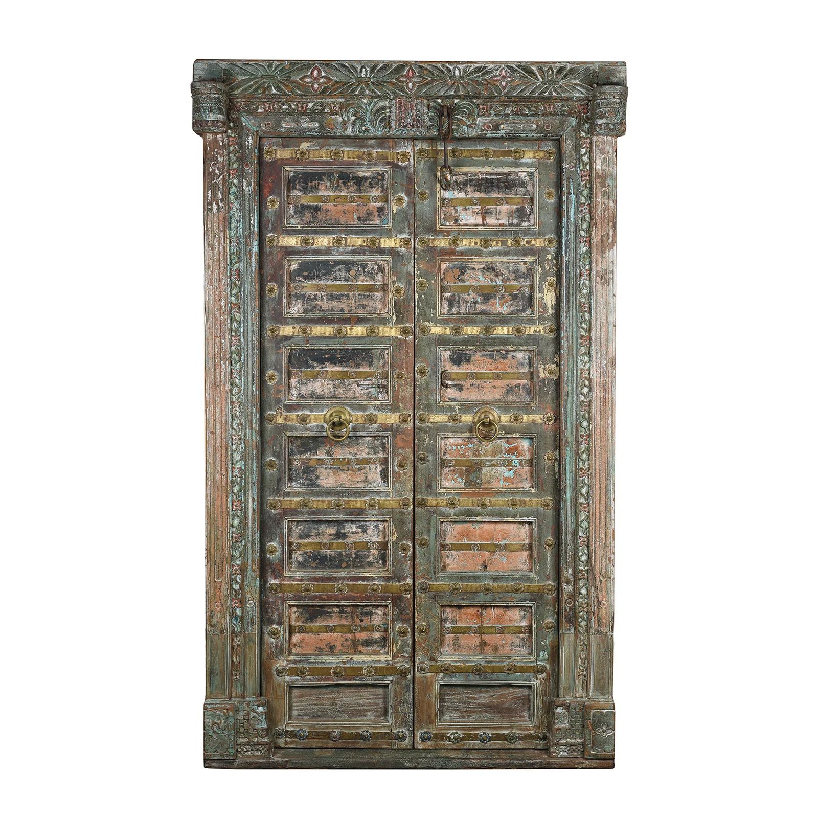 Brass Studded Door & Frame From Kutch - 19th Century