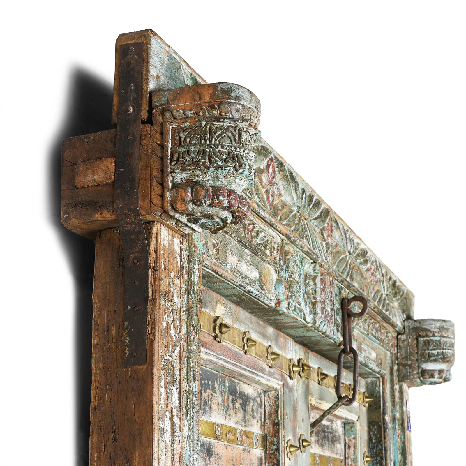 Brass Studded Door & Frame From Kutch - 19th Century - Image 9