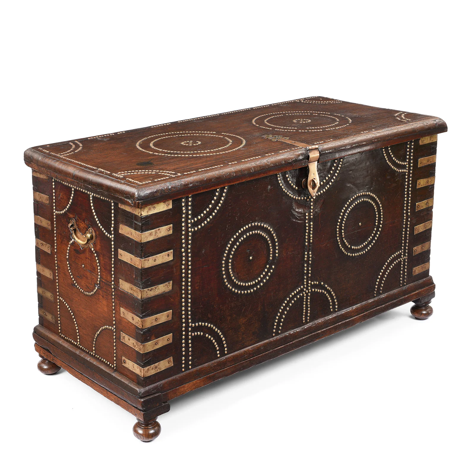Brass Studded Rosewood Bombay Chest - 19th Century - Image 2