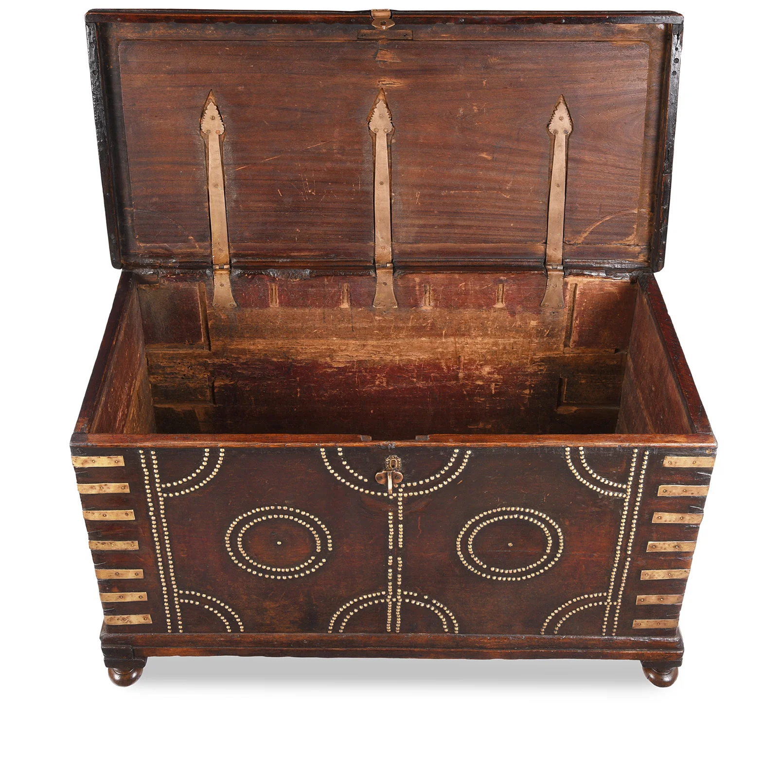 Brass Studded Rosewood Bombay Chest - 19th Century - Image 3