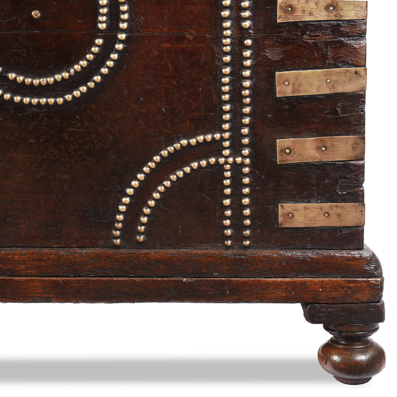 Brass Studded Rosewood Bombay Chest - 19th Century - Image 6