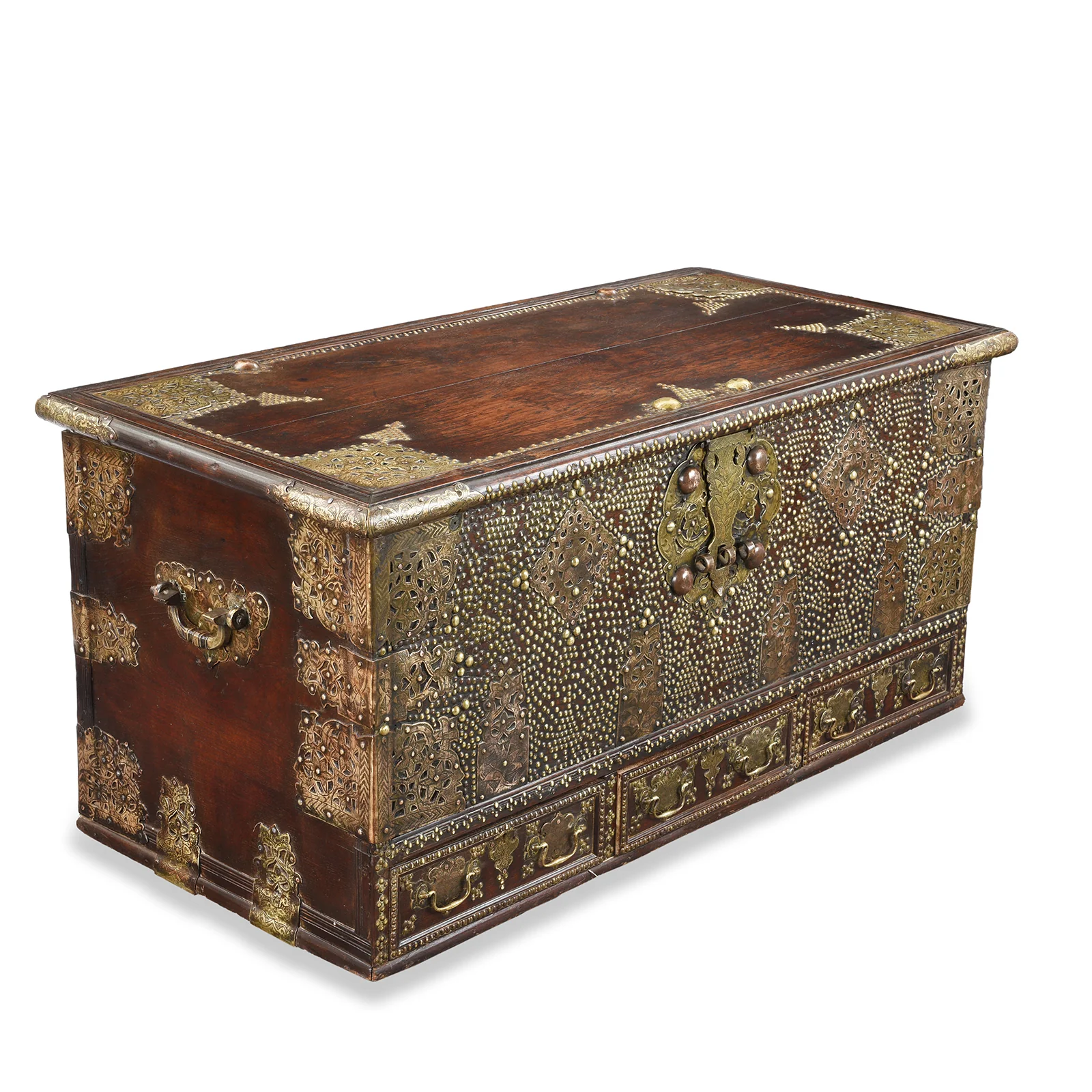 Brass Studded Zanzibar Chest From Surat  - Early 19th Century - Image 3