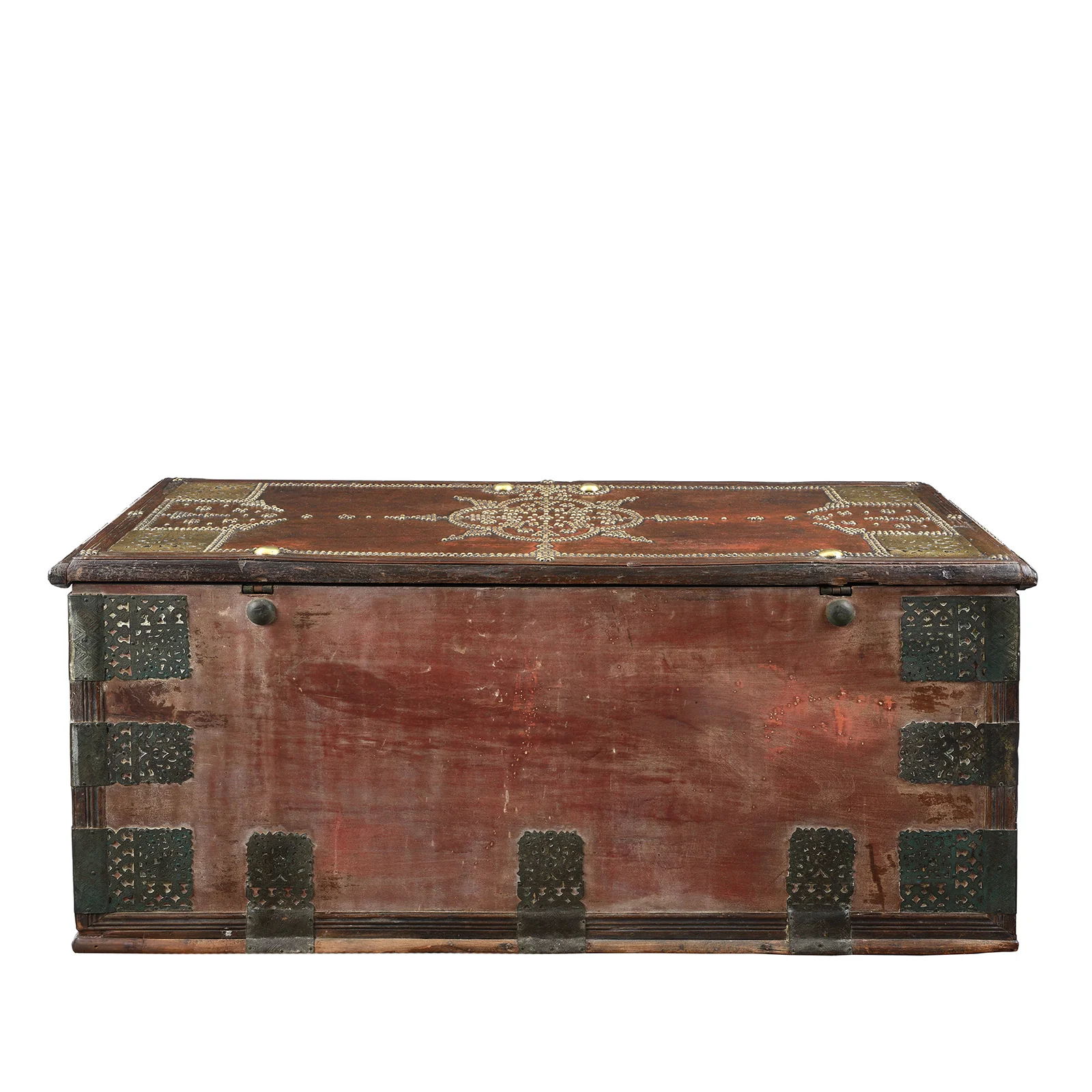Brass Studded Teak Zanzibar Chest From Surat - 19th Century - Image 12