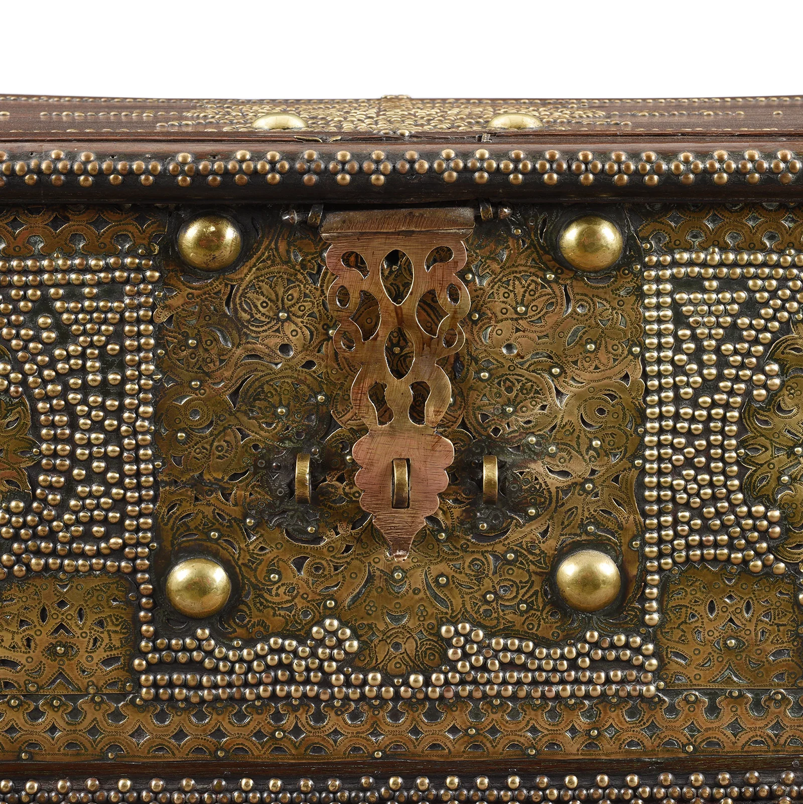 Brass Studded Teak Zanzibar Chest From Surat - 19th Century - Image 4