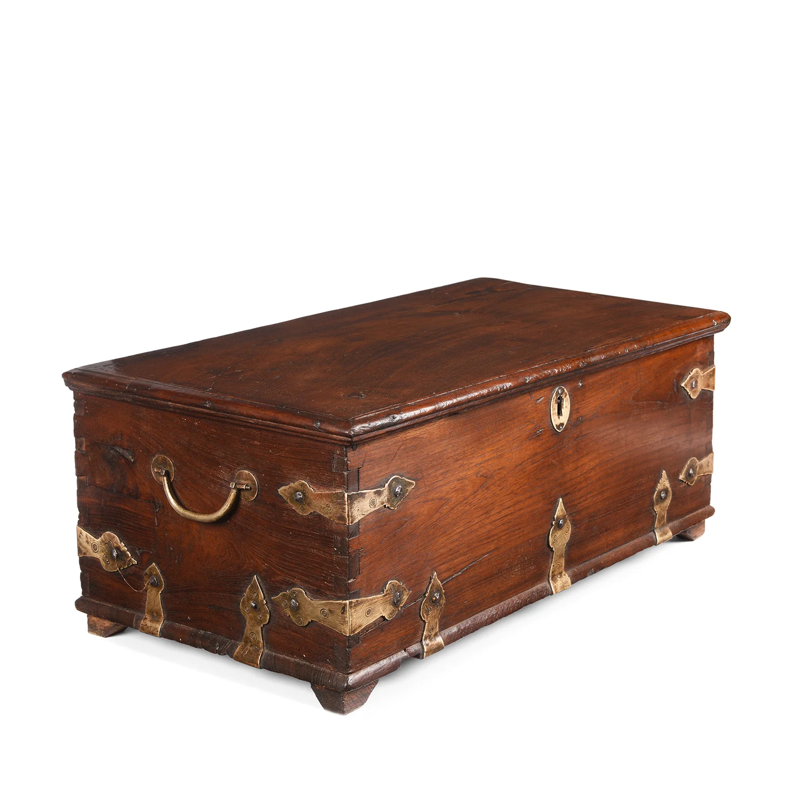 Brass Bound Teak Jewellery Box From Rajasthan - 19th Century - Image 2