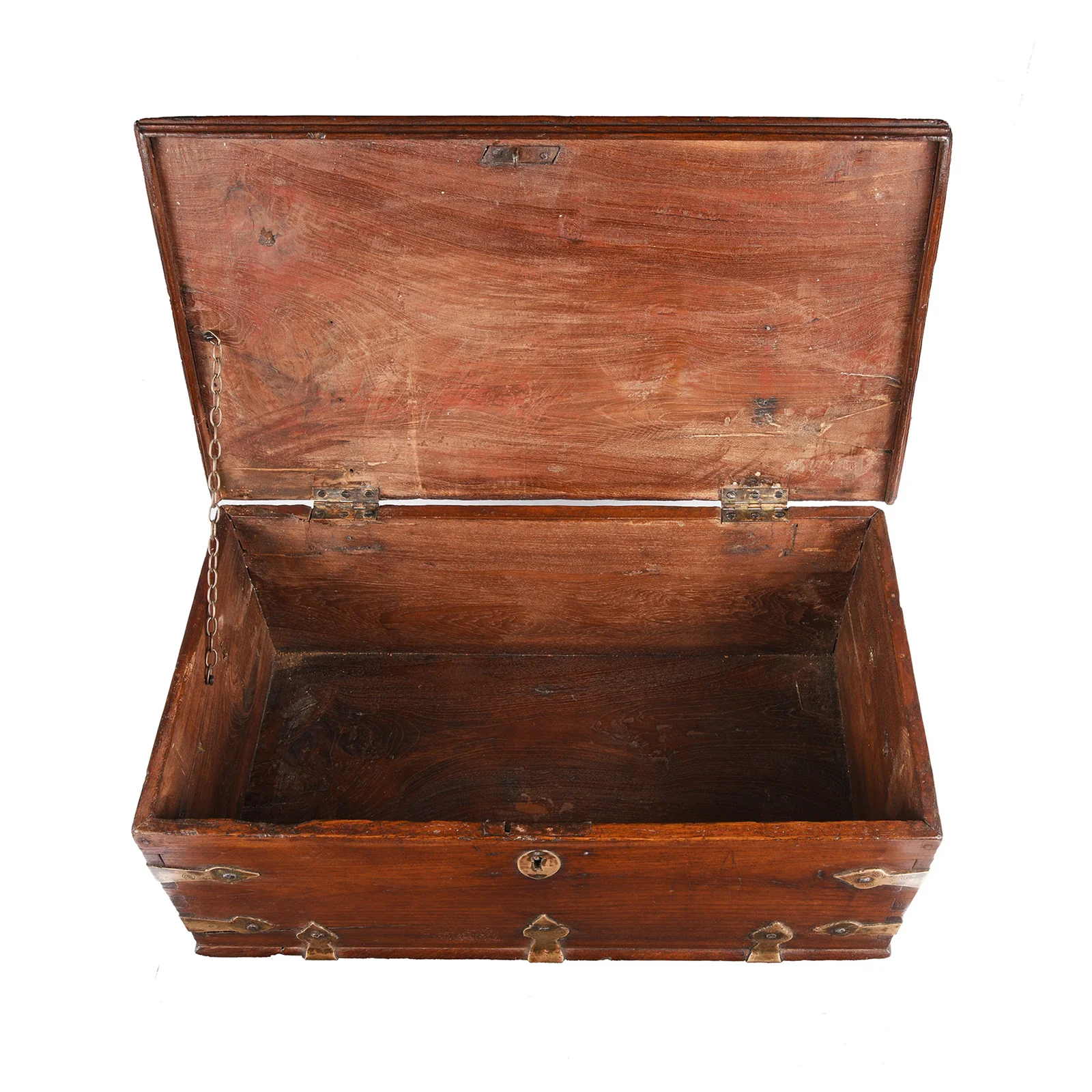 Brass Bound Teak Jewellery Box From Rajasthan - 19th Century - Image 4