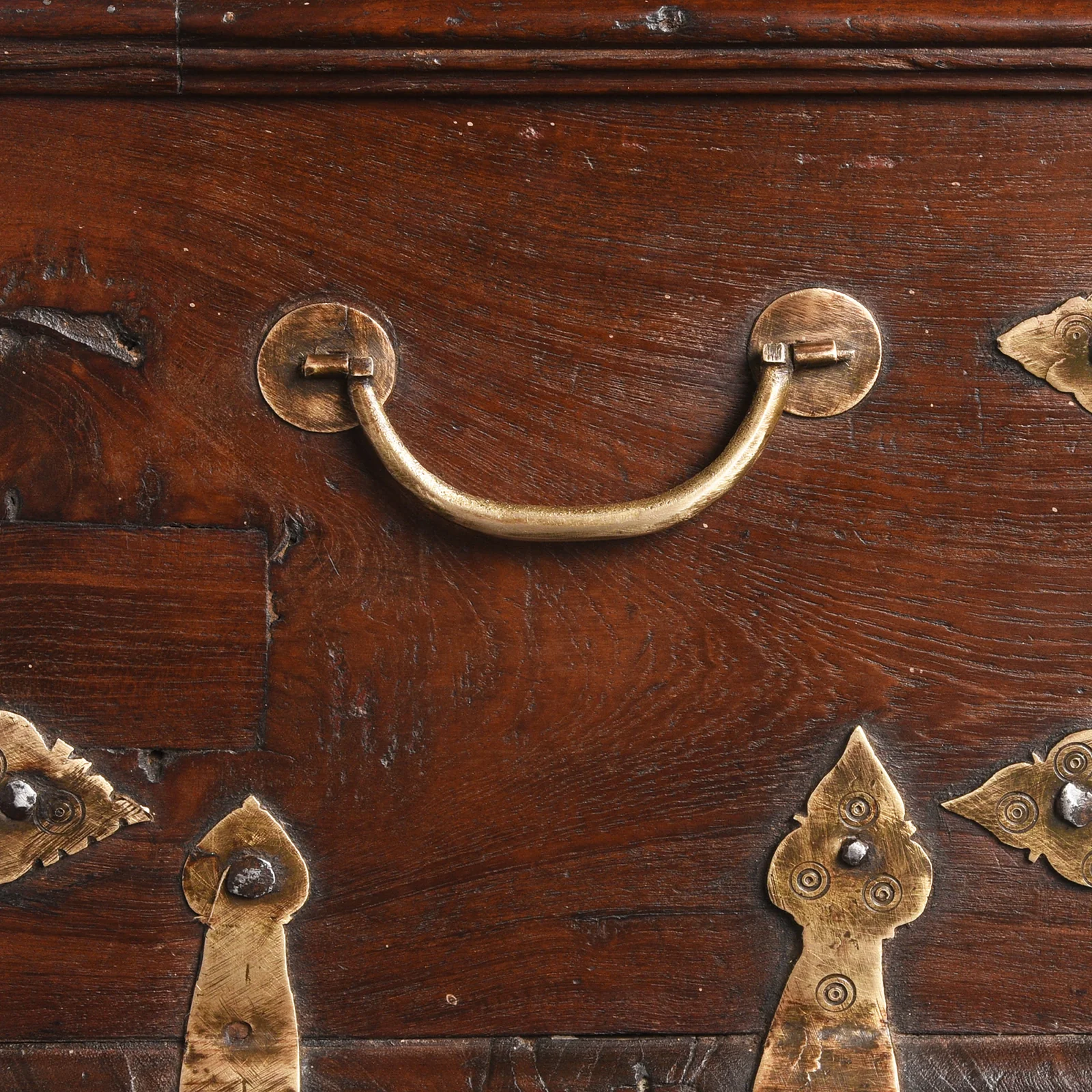 Brass Bound Teak Jewellery Box From Rajasthan - 19th Century - Image 7