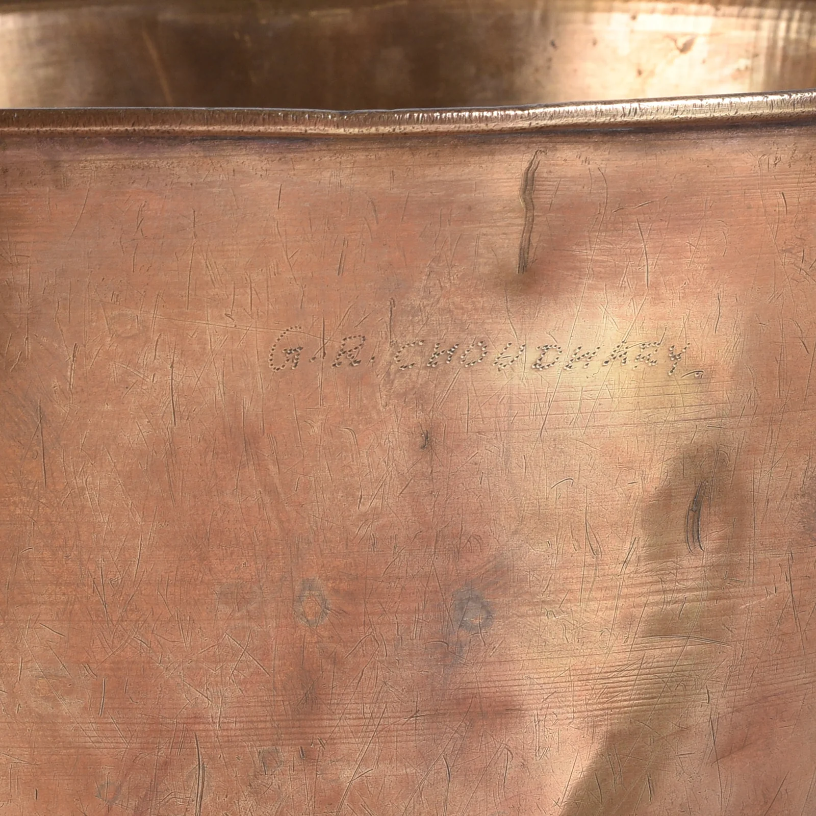 Brass Temple Bucket (Marked KM) - Ca 1920 - Image 3