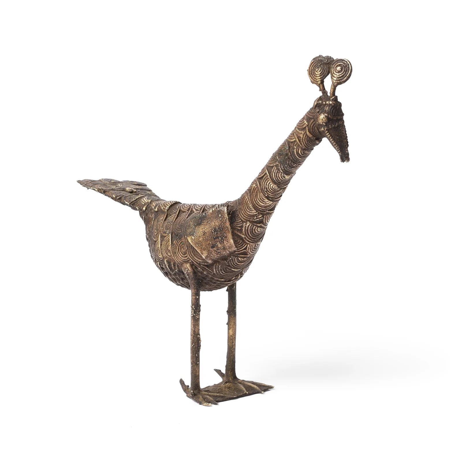 Brass Kondh Dhokra Tribal Peacock - 19th Century