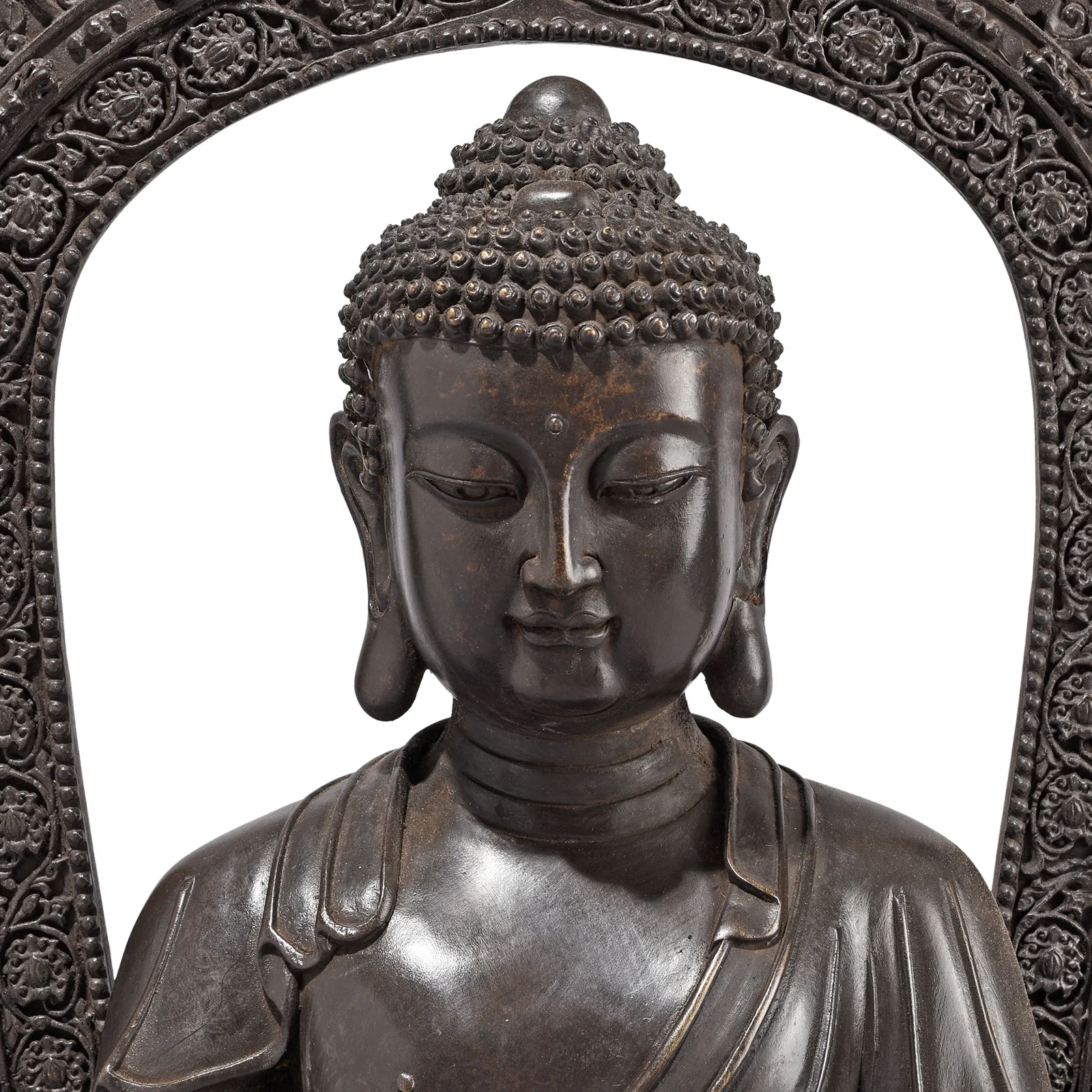 Bronze Sitting Buddha Statue - Bhumisparsha Mudra - Image 2