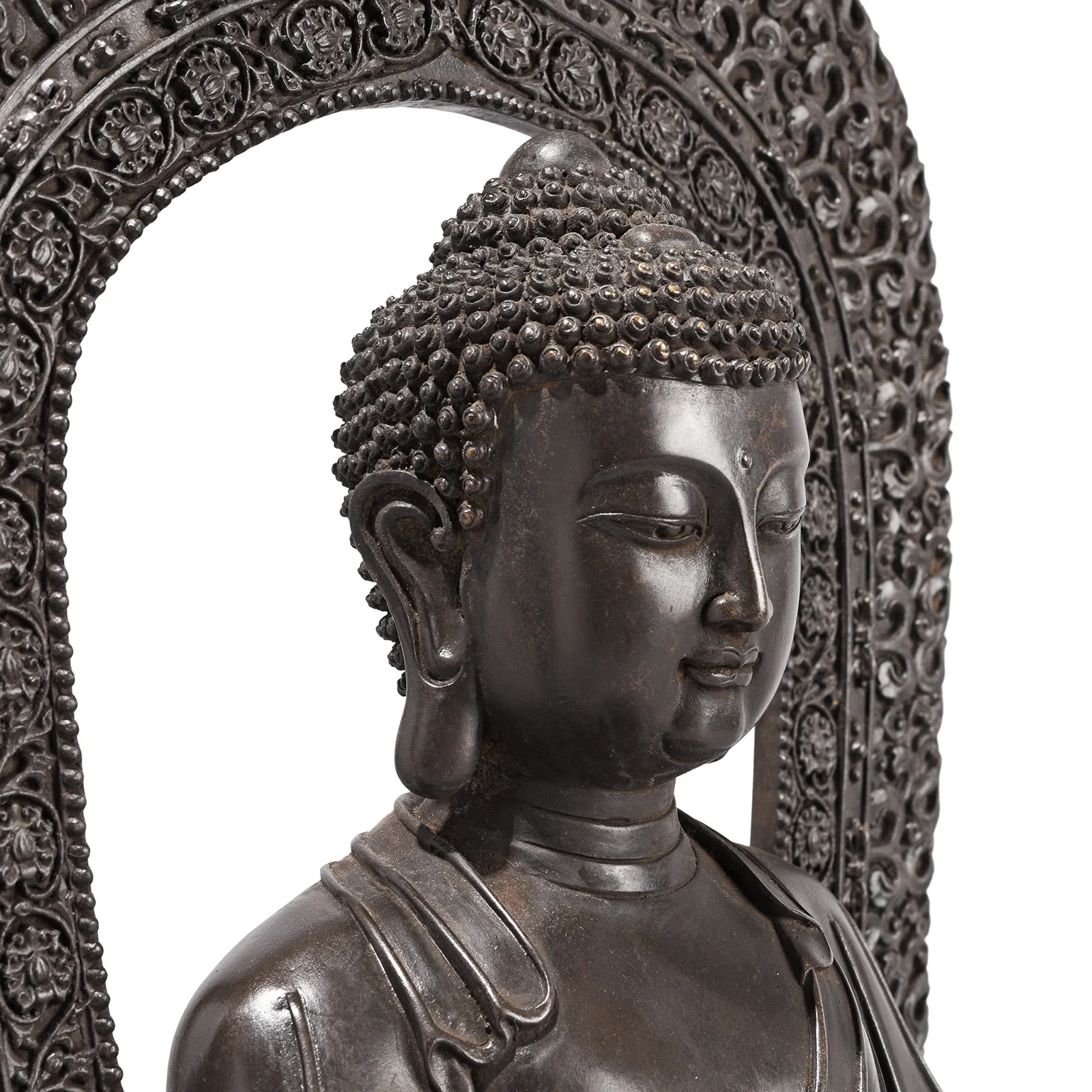 Bronze Sitting Buddha Statue - Bhumisparsha Mudra - Image 4