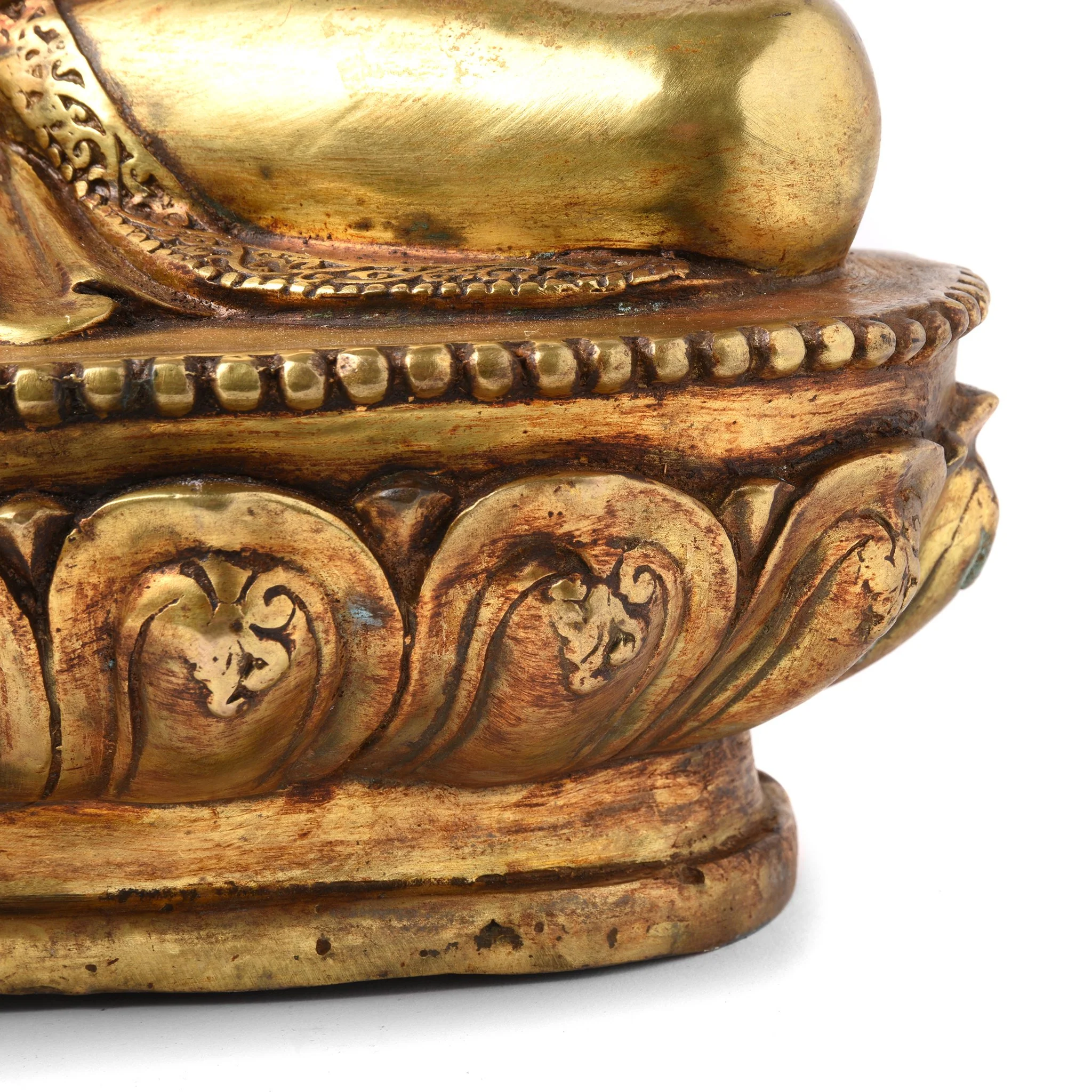 Gilt Bronze Sitting Buddha Statue - Varada Mudra Pose - Image 6