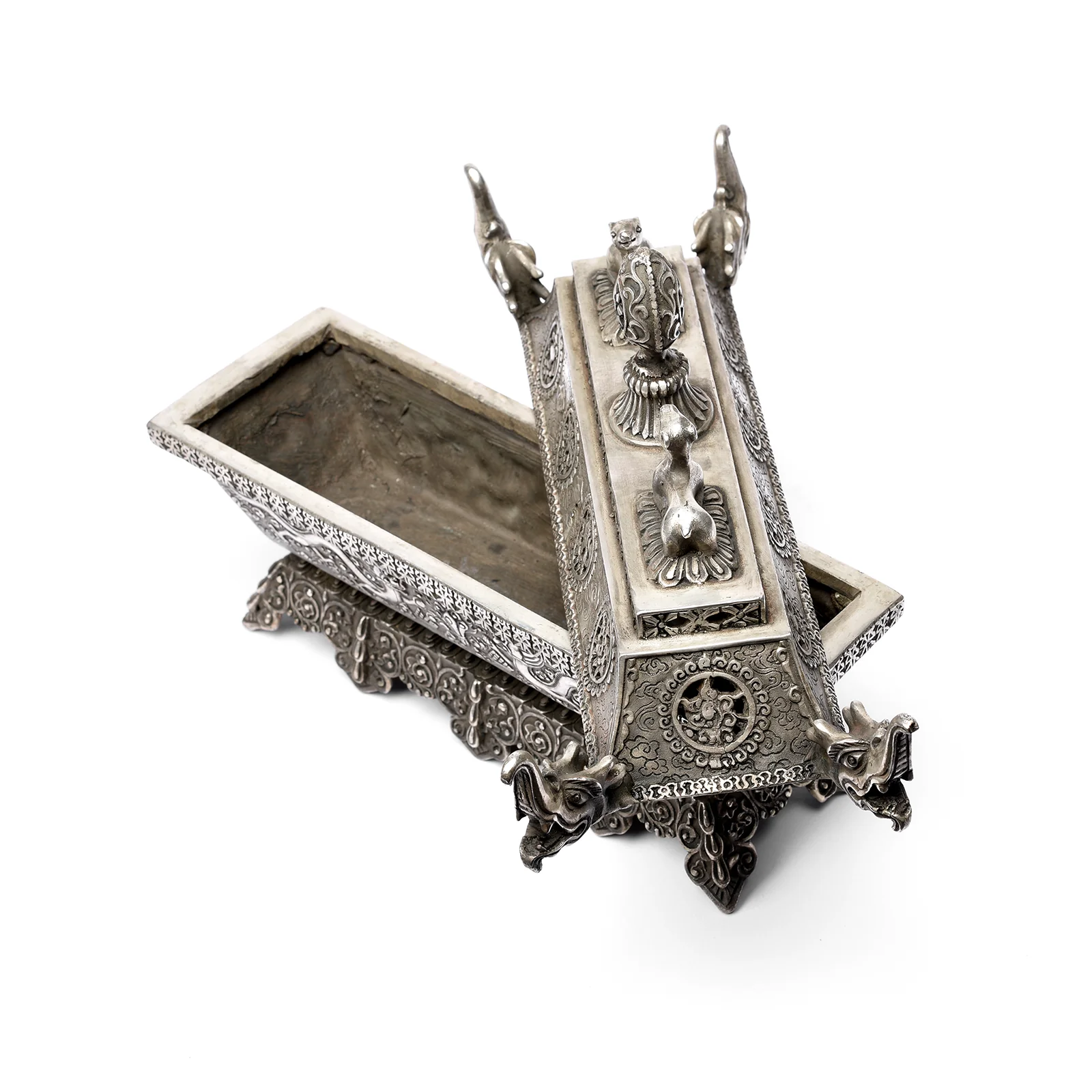 Tibetan Silver Incense Burner & Cover - Image 3