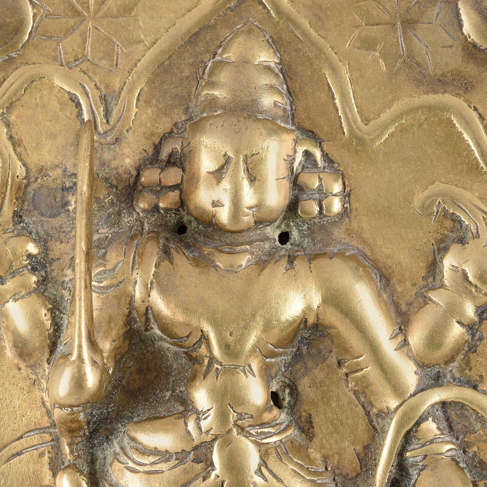 Bronze Votive Panel of Virabhadra From Deccan - 18th Century - Image 4