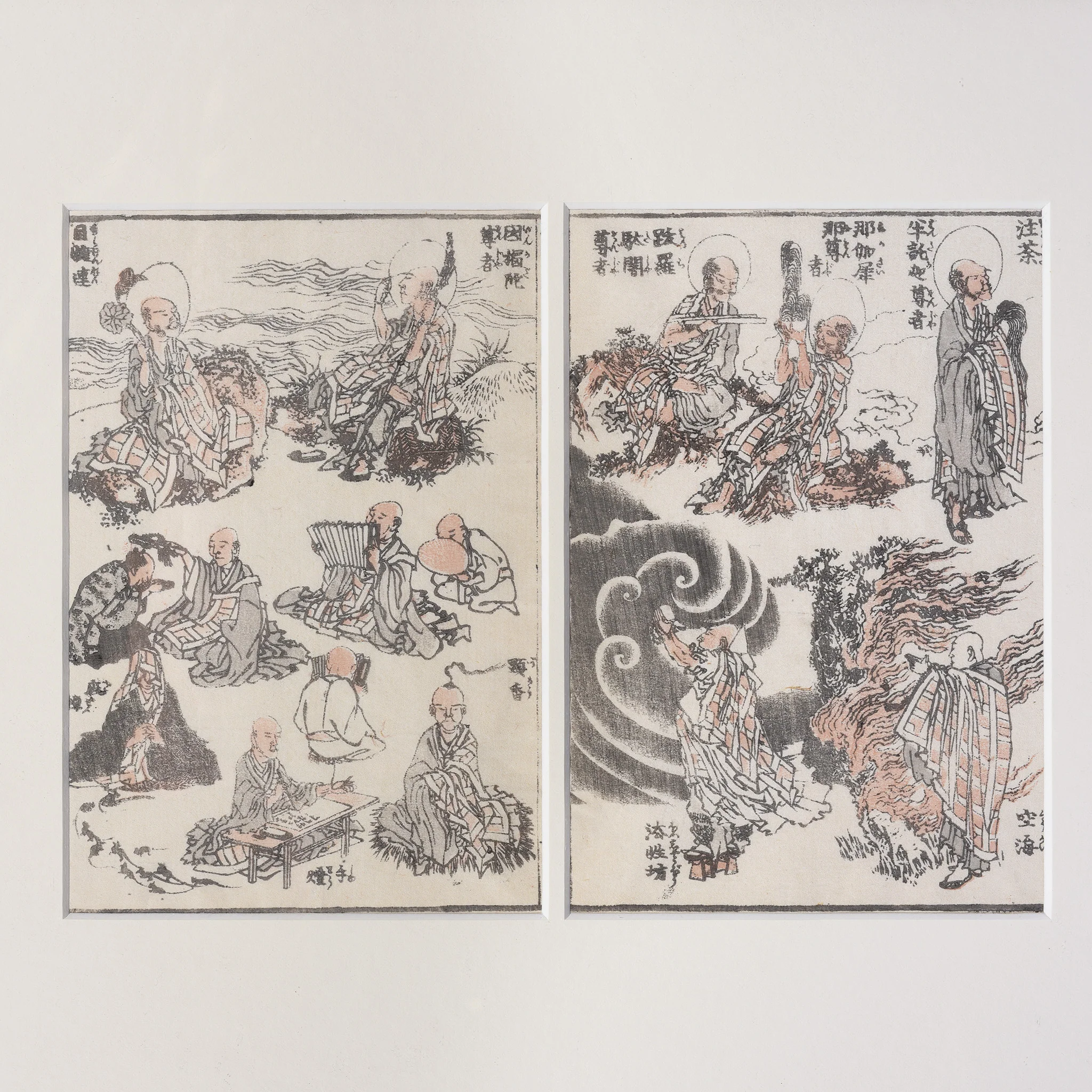 Buddhist Saints Manga Woodblock Print by Hokusai -19thC - Image 2