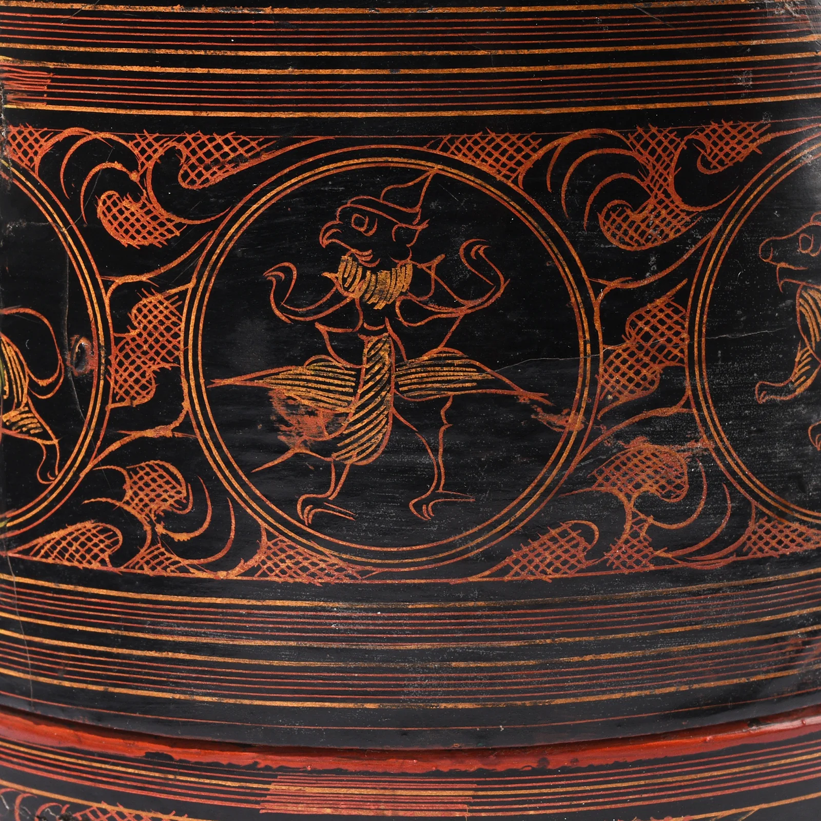 Burmese Black Lacquered Betel Box - Ca 1920 - Image 7
