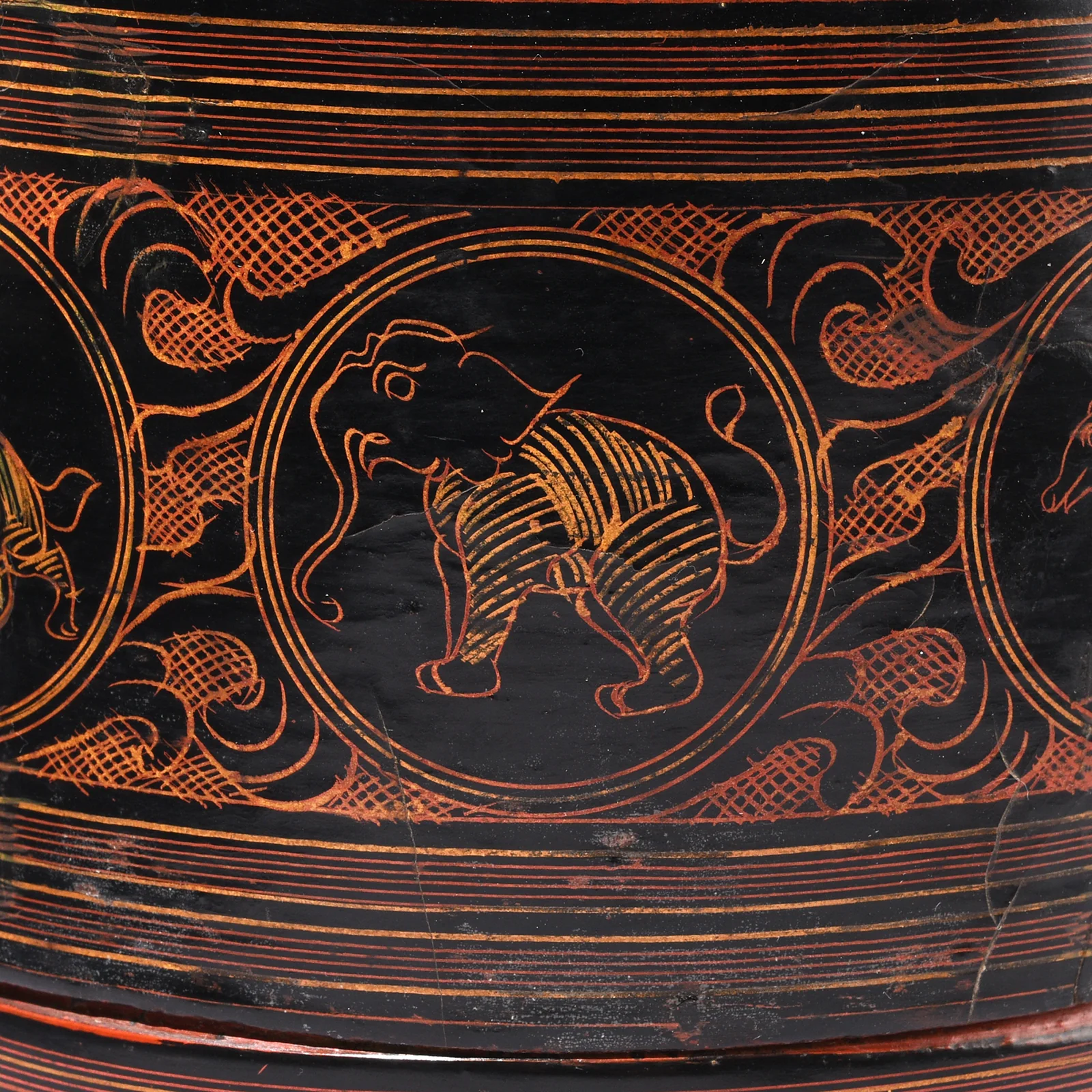Burmese Black Lacquered Betel Box - Ca 1920 - Image 8