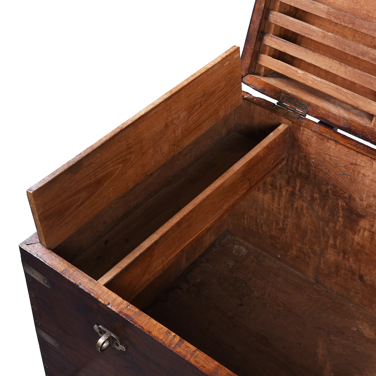 Brass Bound Burmese Teak Military Chest - 19th Century - Image 4