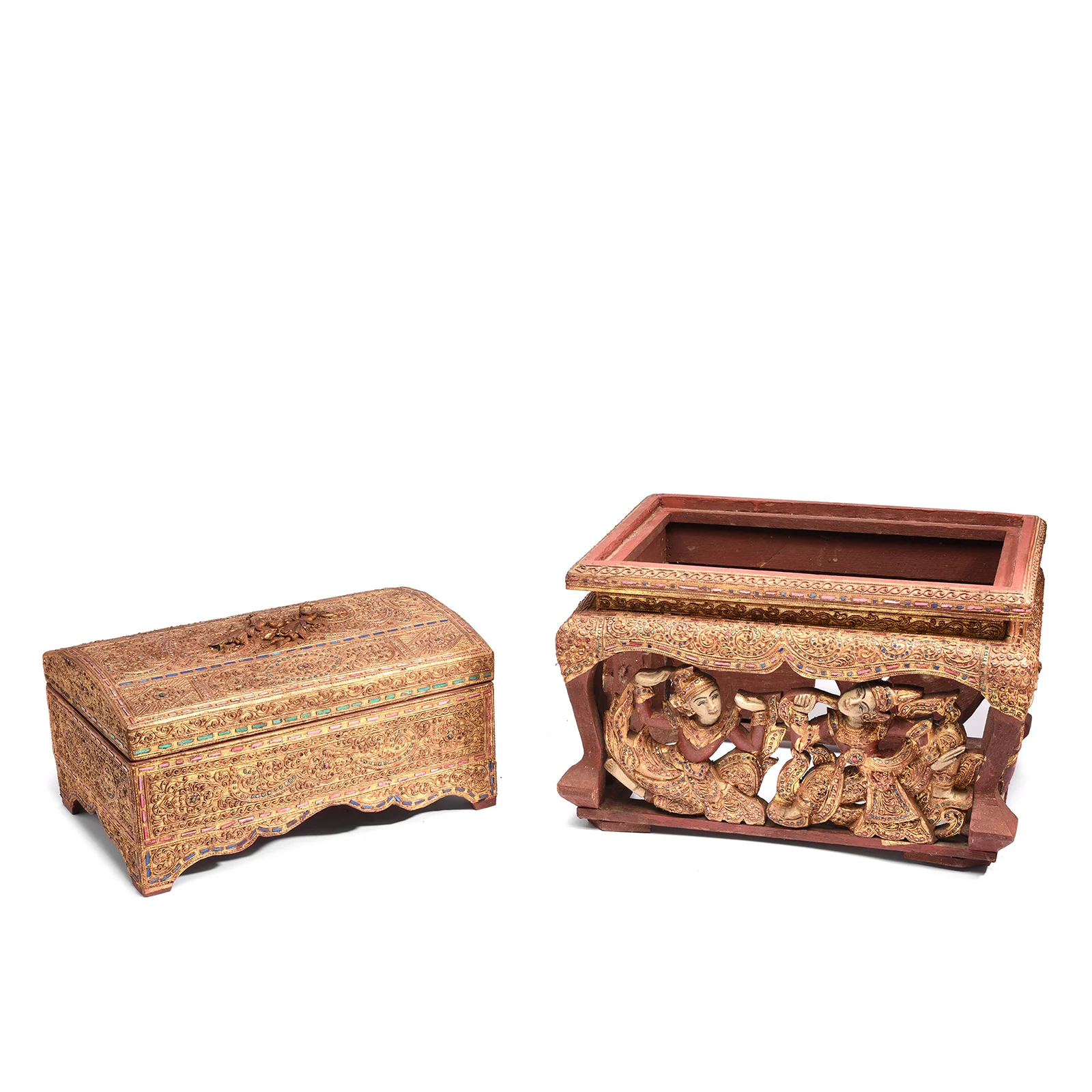 Gilt Wooden Burmese Manuscript Box - Mid 20th Century - Image 10
