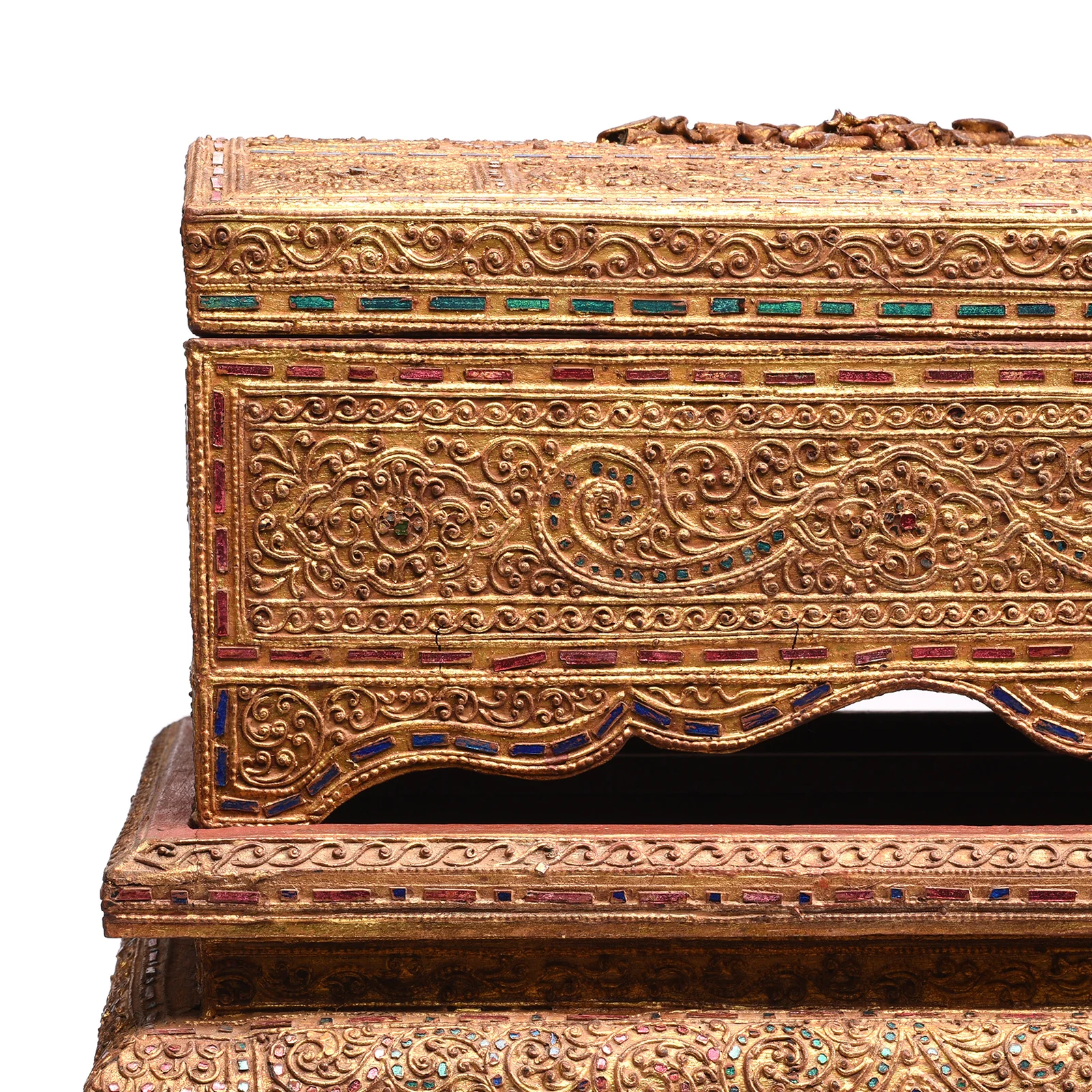 Gilt Wooden Burmese Manuscript Box - Mid 20th Century - Image 5