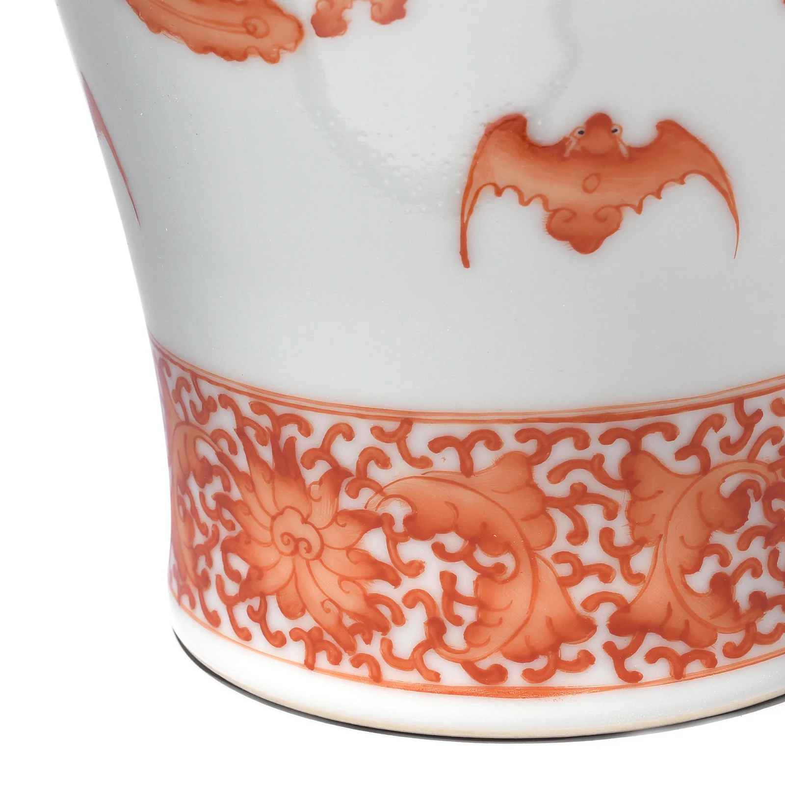 Burnt Orange Porcelain Meiping Vase - Dragon & Phoenix - Image 5