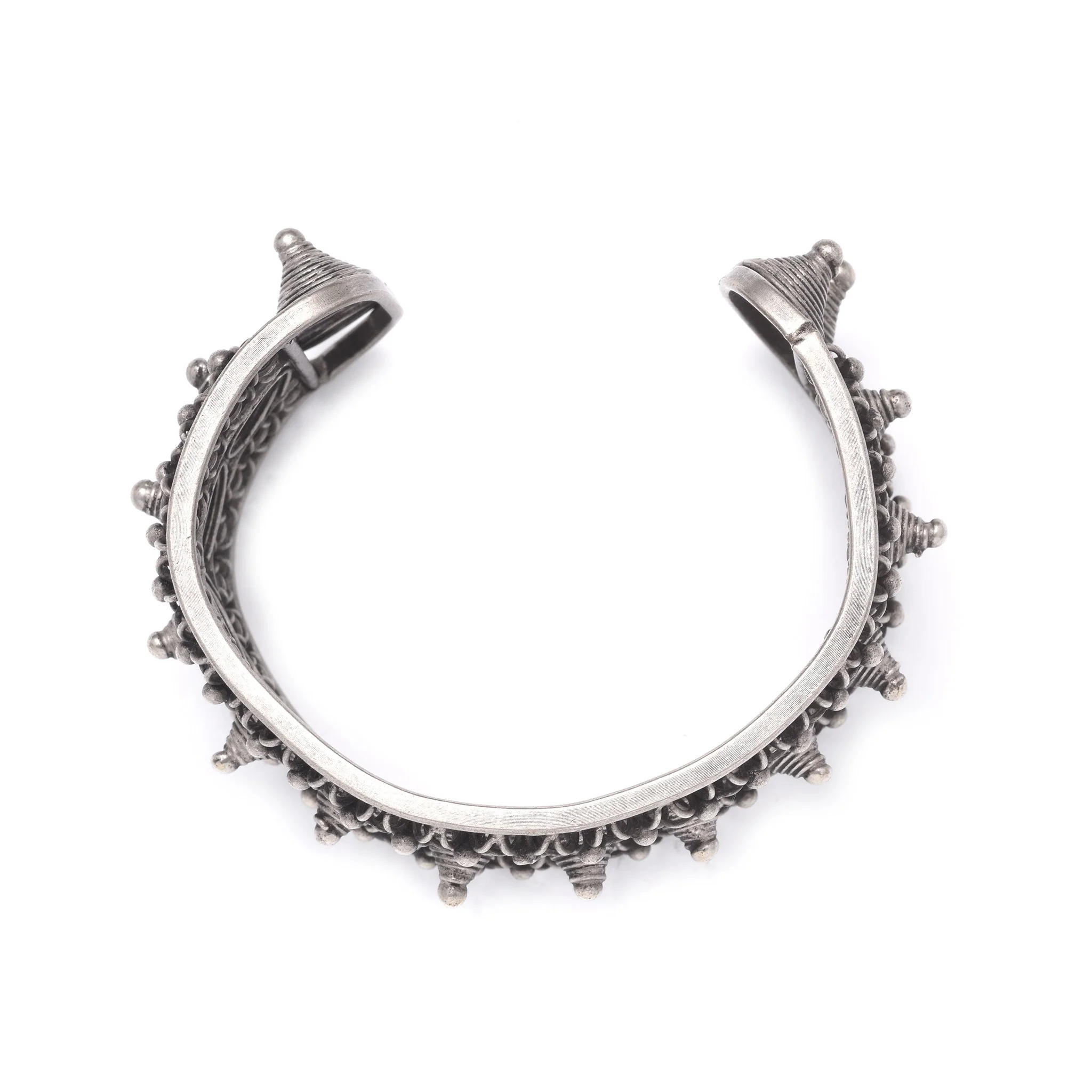 White Metal Miao Tribal Cuff - Image 3