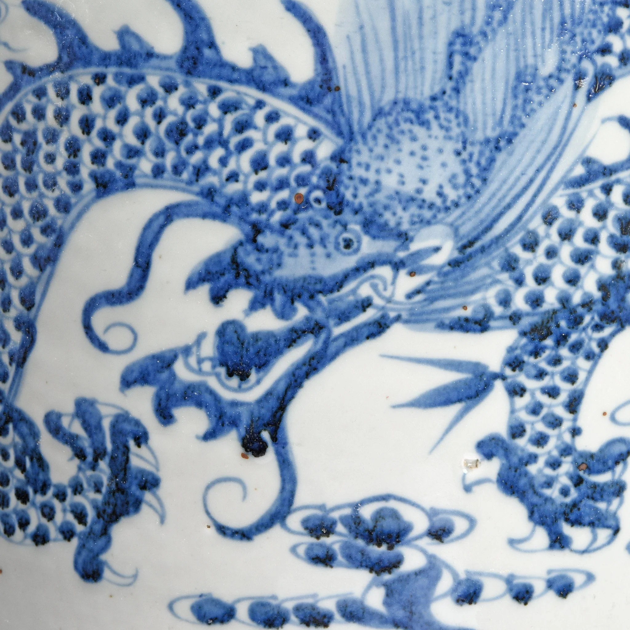 Blue & White Porcelain Umbrella Stand - Dragon - Image 2