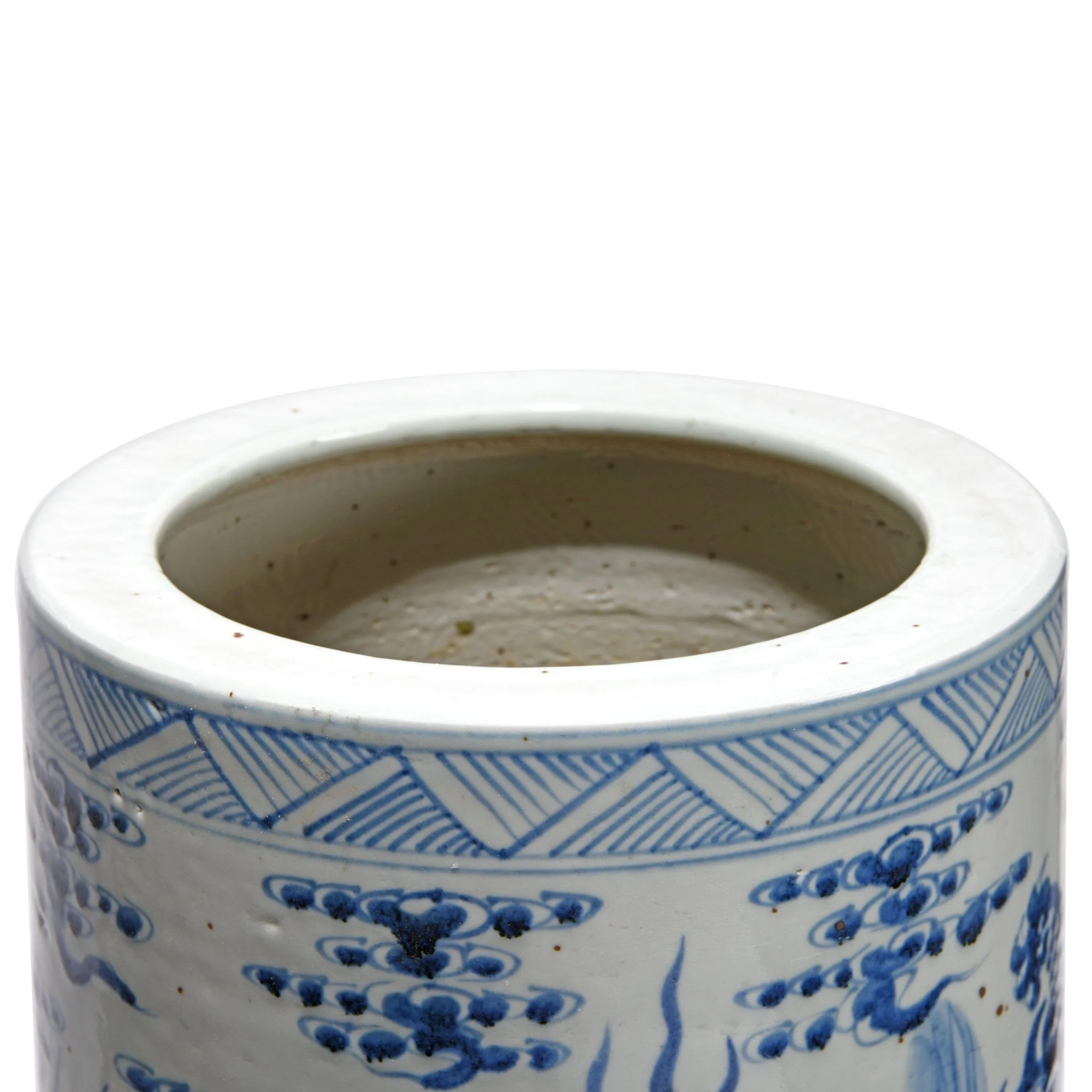 Blue & White Porcelain Umbrella Stand - Dragon - Image 3