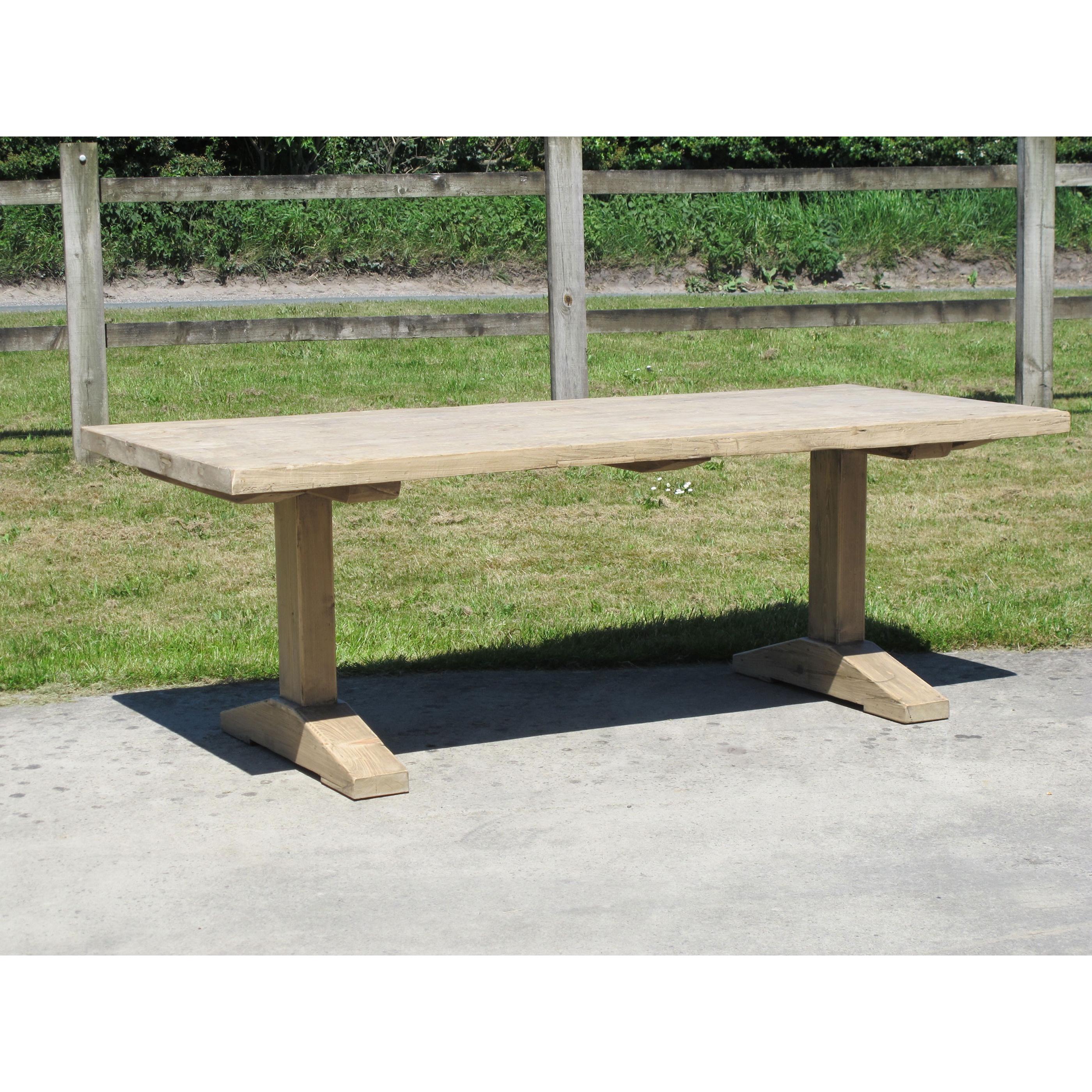 8 - 10 Seater Dining Table Made From Old Elm Door - Image 4