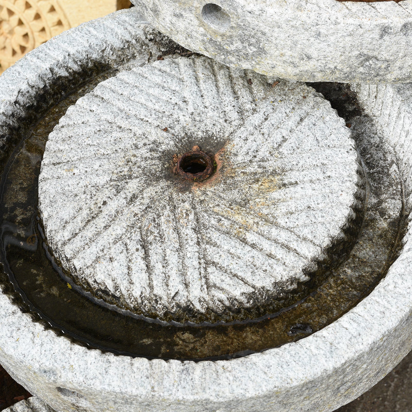 Water Feature Made From 19thC Chinese Mill Stones - Image 3