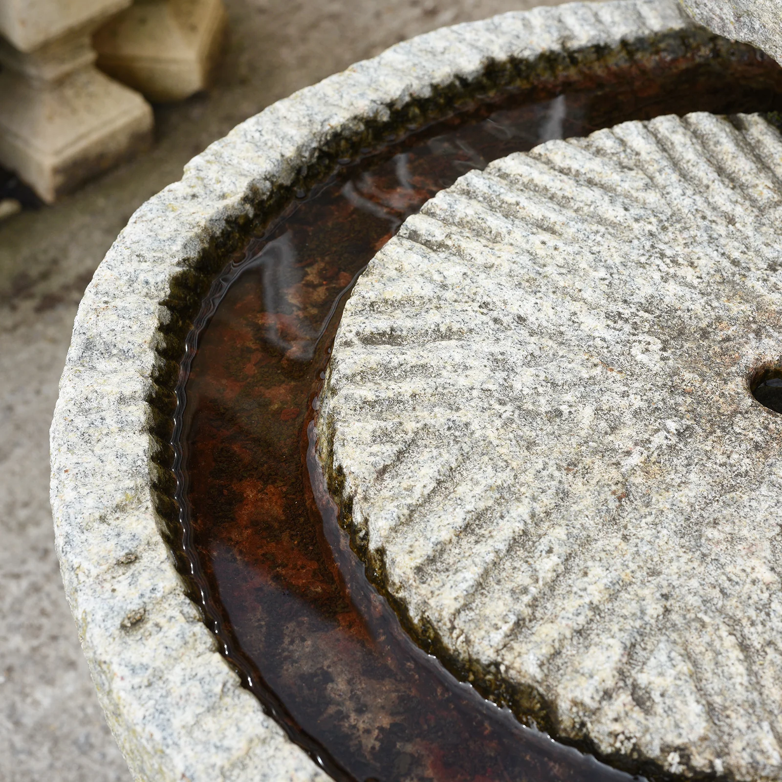 Water Feature Made From 19thC Chinese Mill Stones - Image 4