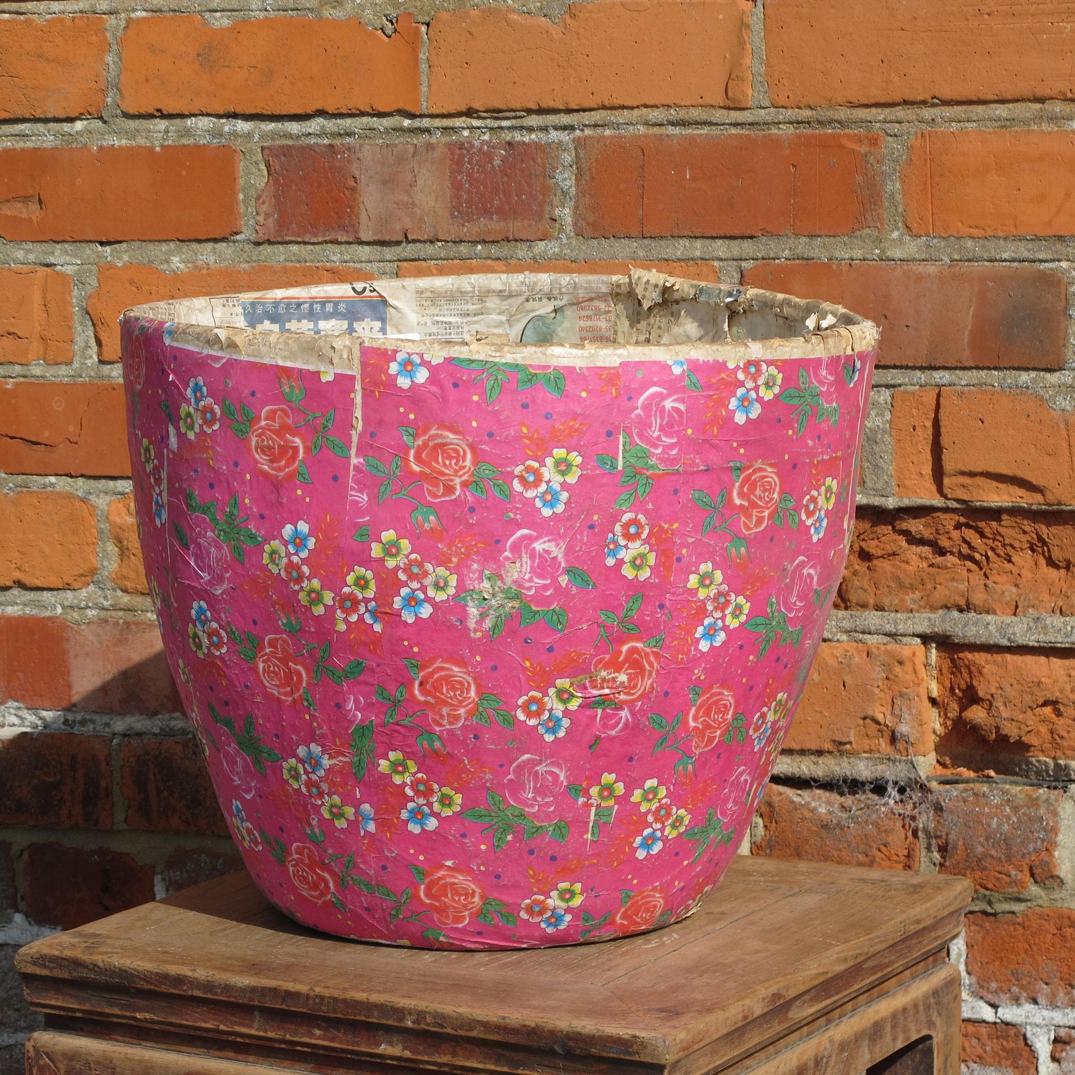 Papier Mache Bin From Shanxi - Ca 70 Yrs Old - Image 3