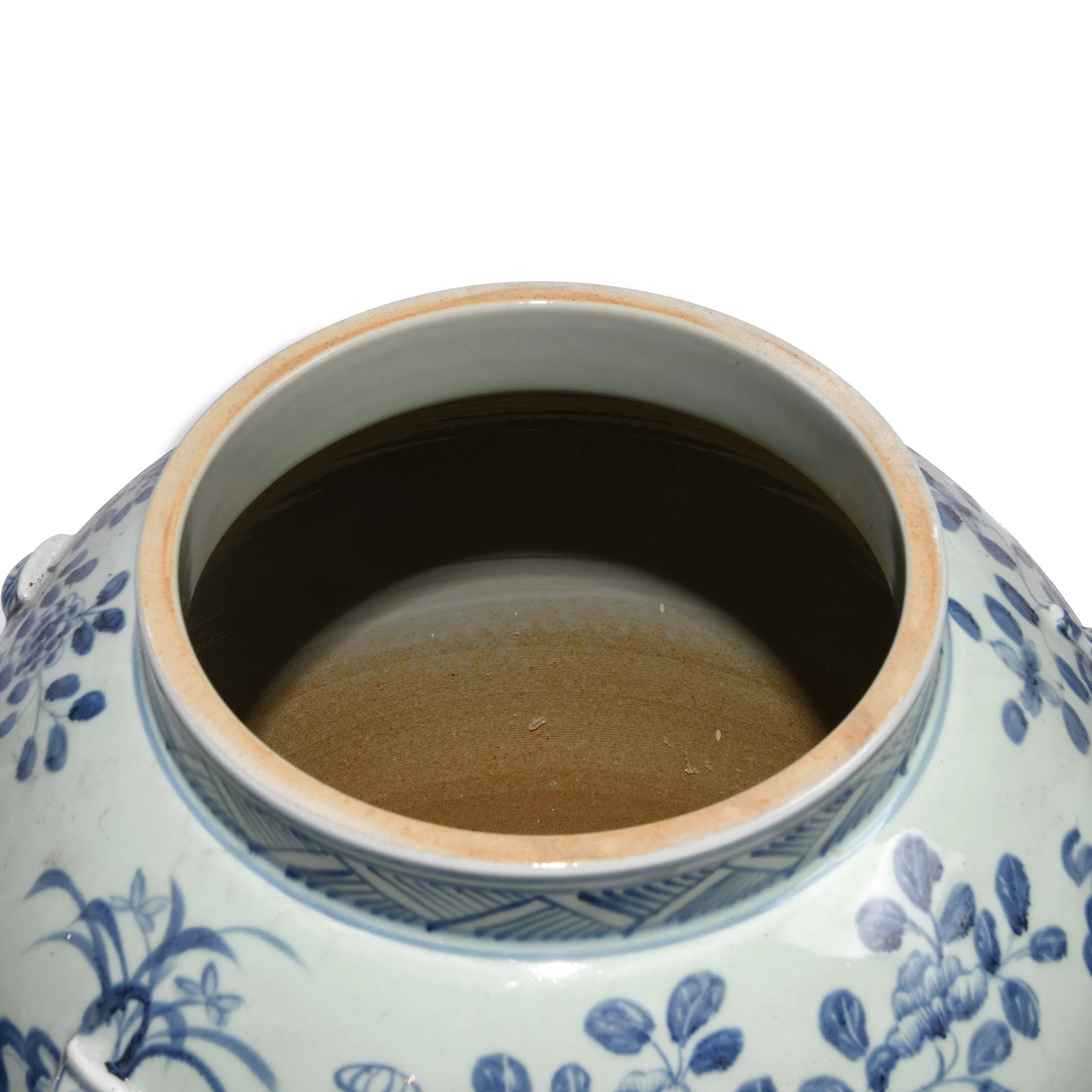 Blue & White Porcelain Tall Temple Jar & Cover - Image 6