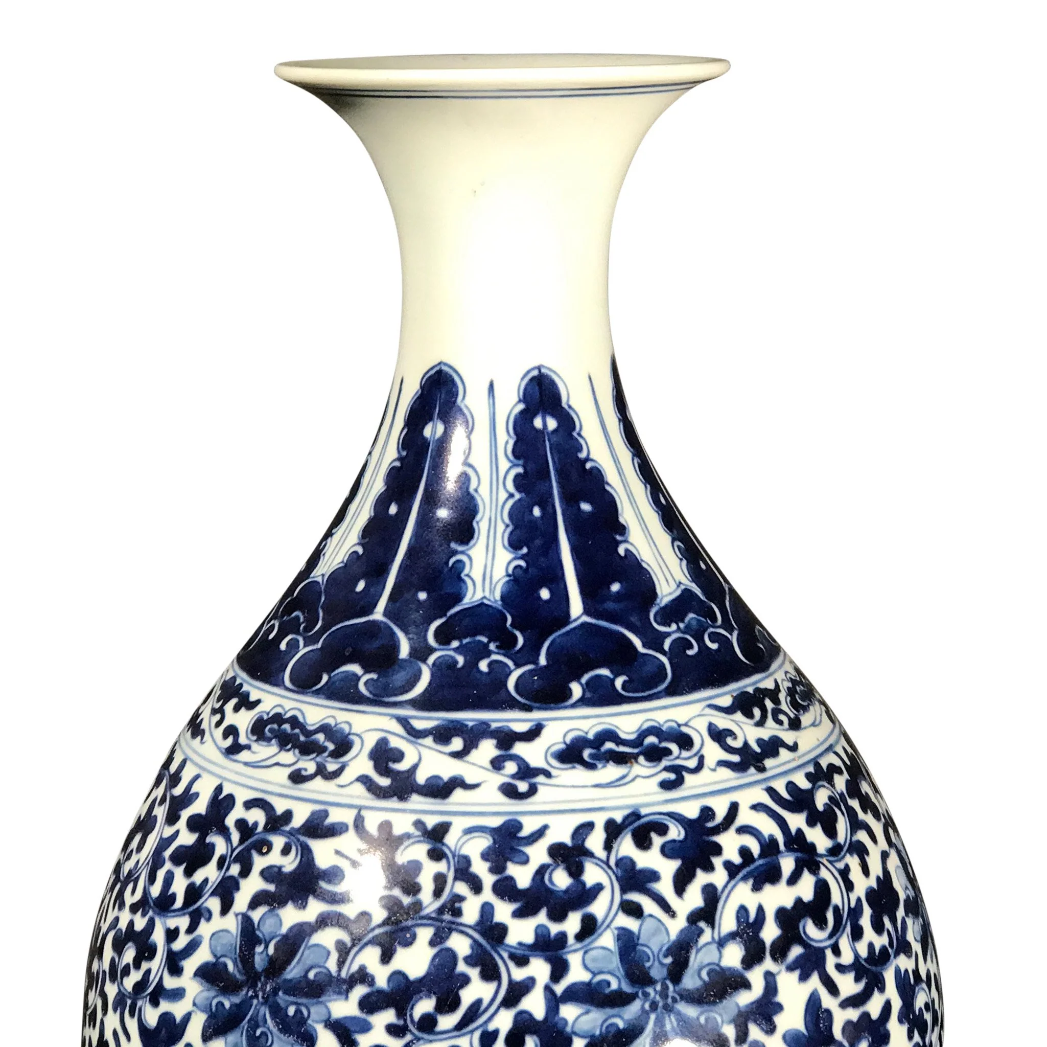 Blue & White Porcelain Trumpet Vase - Image 3